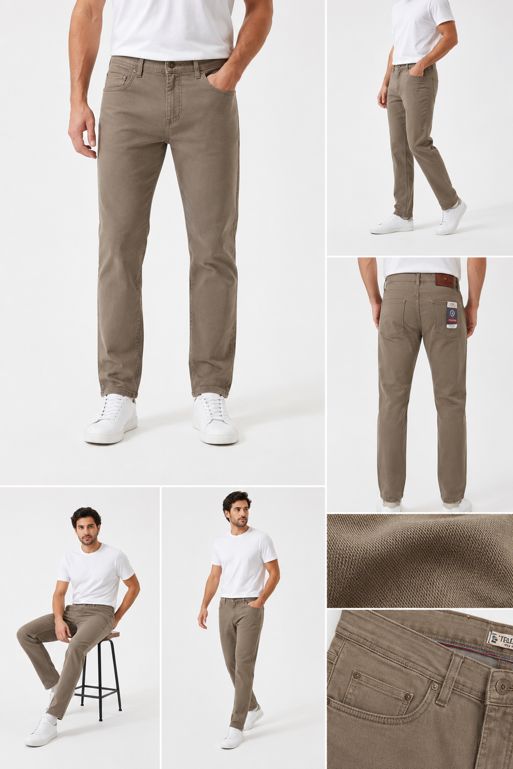 Erkek Regular Kalıp Likralı Kanvas Pantolon 1126