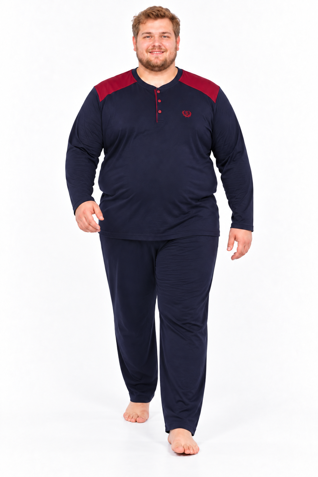 Erkek Yüksek Kalite İnterlok Penye Büyük Beden Penye Pijama Takımı 18560
