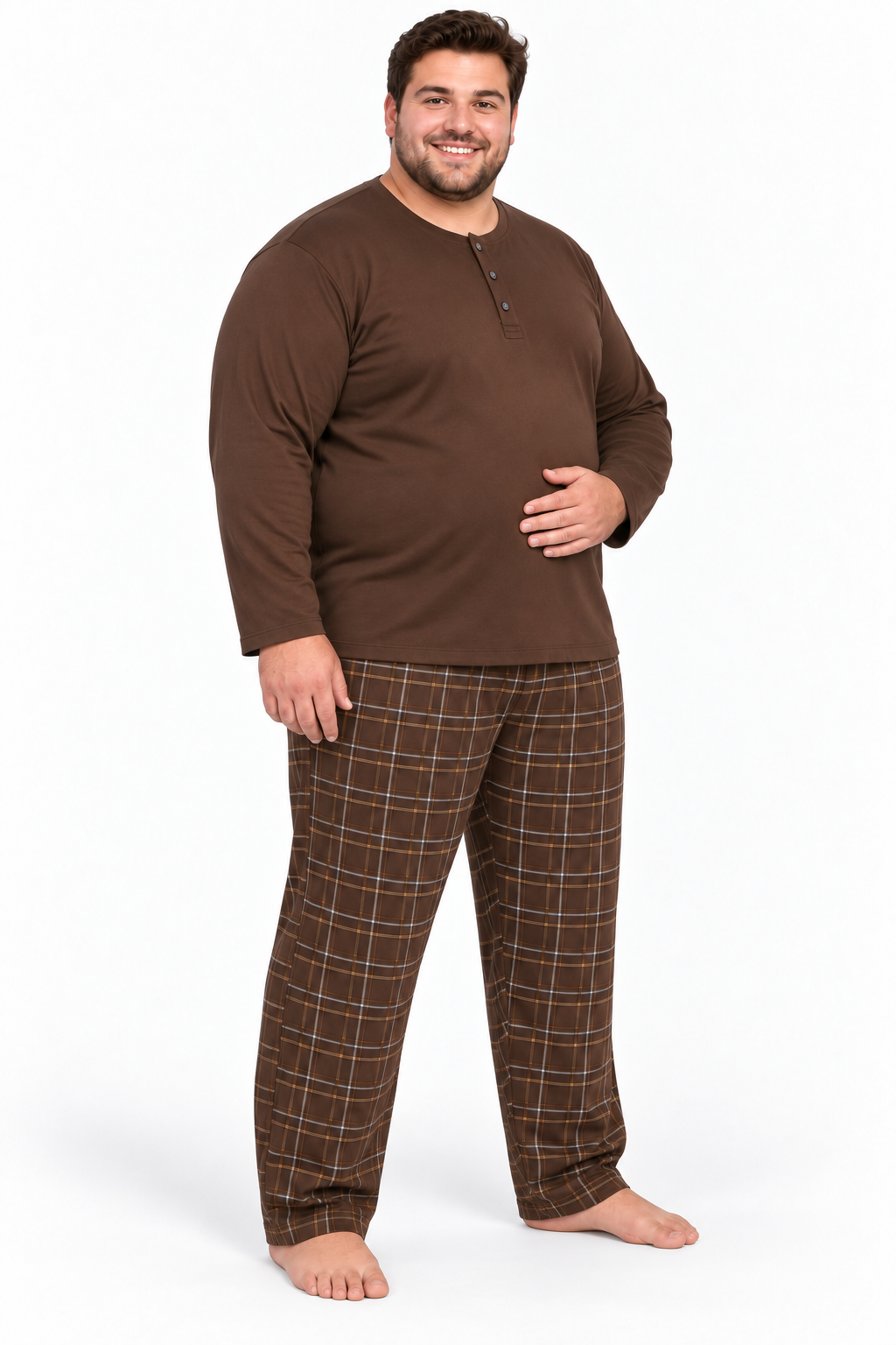 Erkek Yüksek Kalite İnterlok Penye Büyük Beden Pijama Takımı 18562