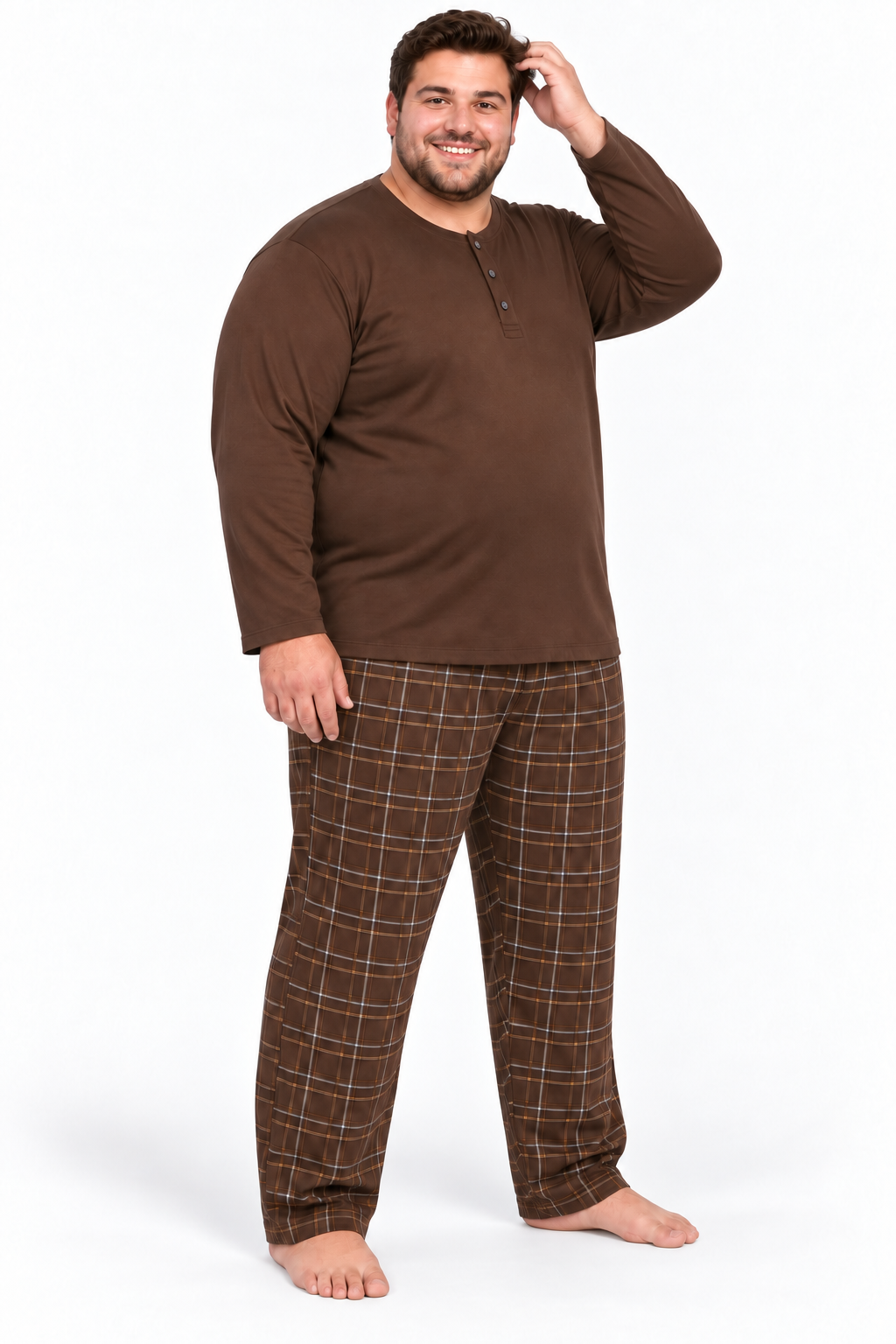 Erkek Yüksek Kalite İnterlok Penye Büyük Beden Pijama Takımı 18562