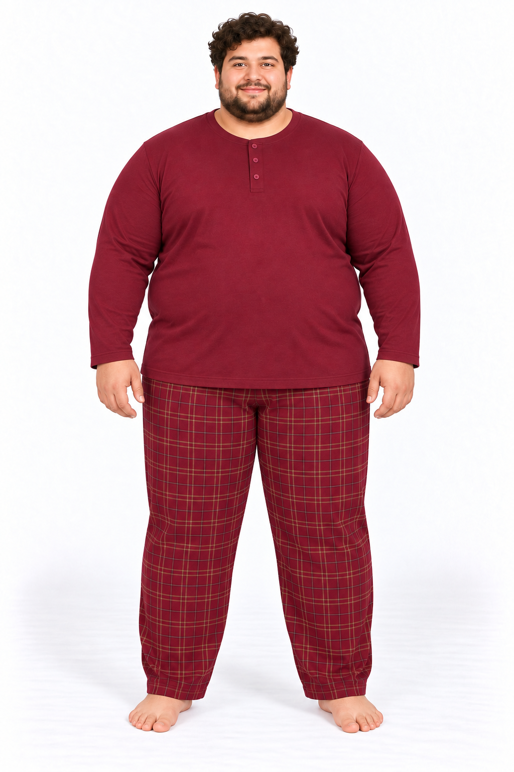 Erkek Yüksek Kalite İnterlok Penye Büyük Beden Pijama Takımı 18562