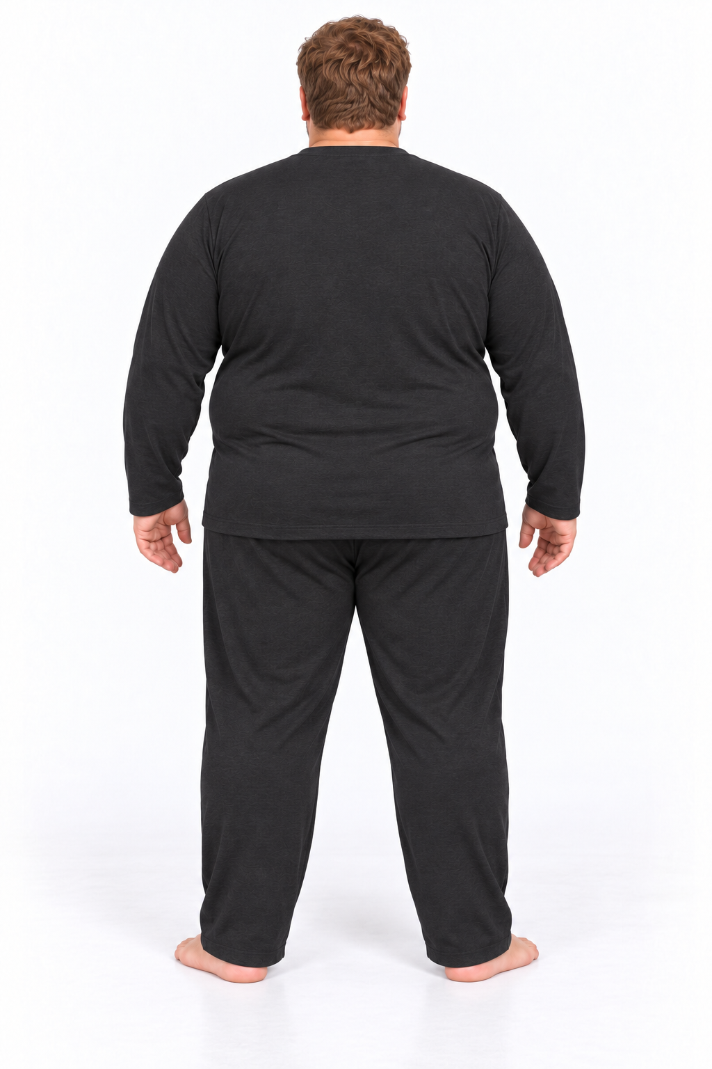 Erkek Yüksek Kalite İnterlok Penye Büyük Beden Penye Pijama Takımı 18560