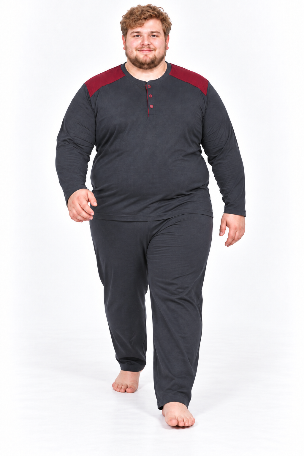 Erkek Yüksek Kalite İnterlok Penye Büyük Beden Penye Pijama Takımı 18560