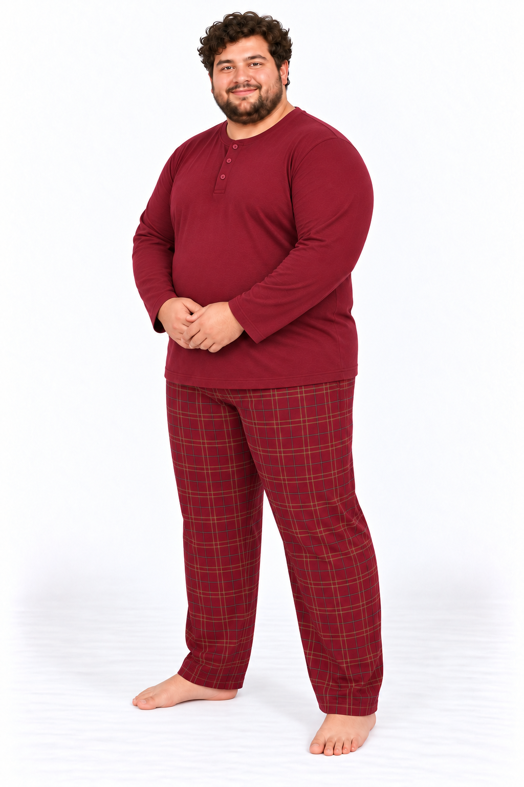 Erkek Yüksek Kalite İnterlok Penye Büyük Beden Pijama Takımı 18562