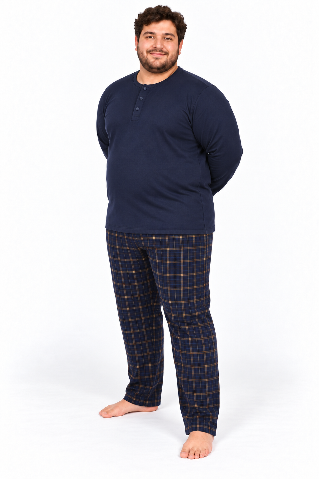 Erkek Yüksek Kalite İnterlok Penye Büyük Beden Pijama Takımı 18562