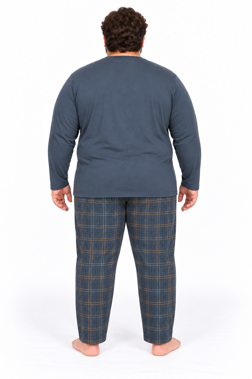 Erkek Yüksek Kalite İnterlok Penye Büyük Beden Pijama Takımı 18562