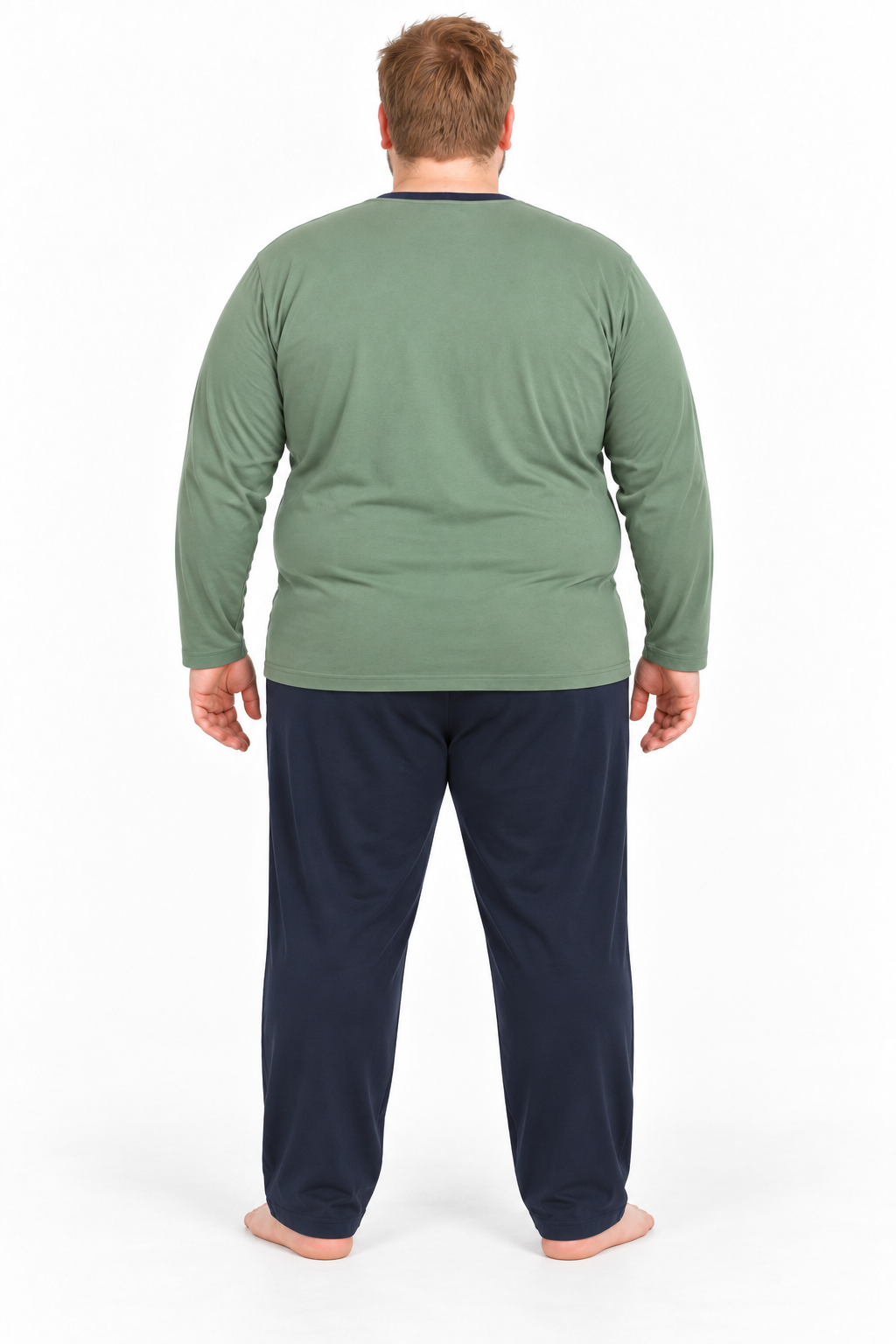 Erkek Yüksek Kalite İnterlok Penye Büyük Beden Penye Pijama Takımı 18560