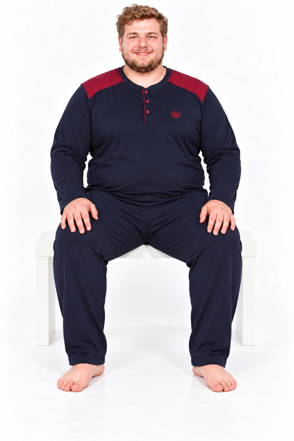 Erkek Yüksek Kalite İnterlok Penye Büyük Beden Penye Pijama Takımı 18560