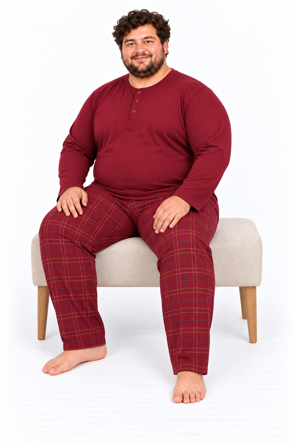 Erkek Yüksek Kalite İnterlok Penye Büyük Beden Pijama Takımı 18562