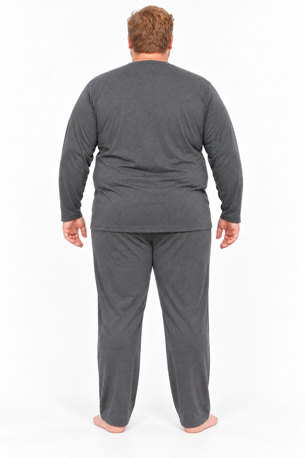 Erkek Yüksek Kalite İnterlok Penye Büyük Beden Penye Pijama Takımı 18560