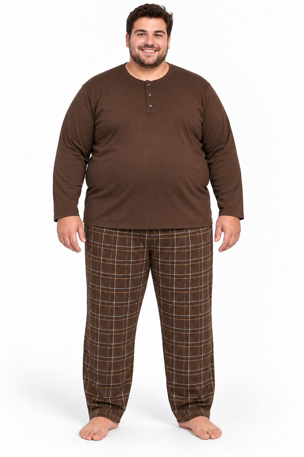 Erkek Yüksek Kalite İnterlok Penye Büyük Beden Pijama Takımı 18562