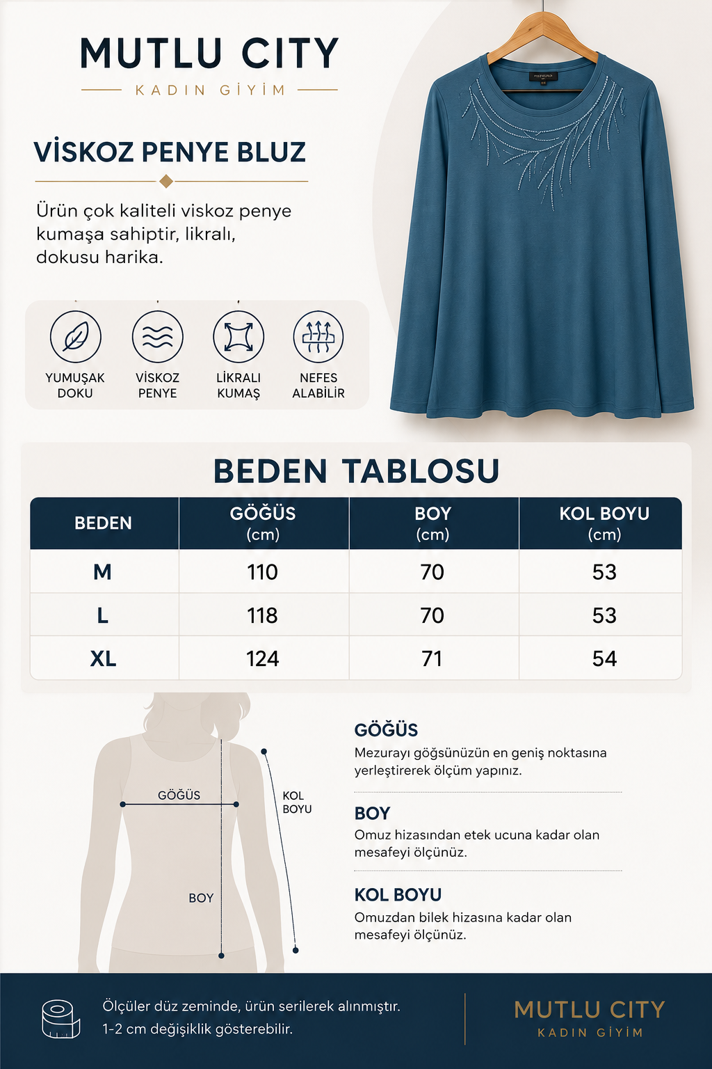 Kadın Orta Yaş ve Üzeri Klasik Anne Penye Bluz 30261