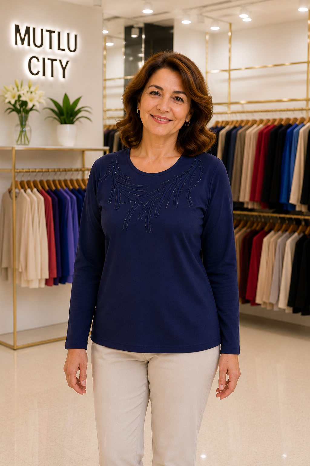 Kadın Orta Yaş ve Üzeri Klasik Anne Penye Bluz 30261