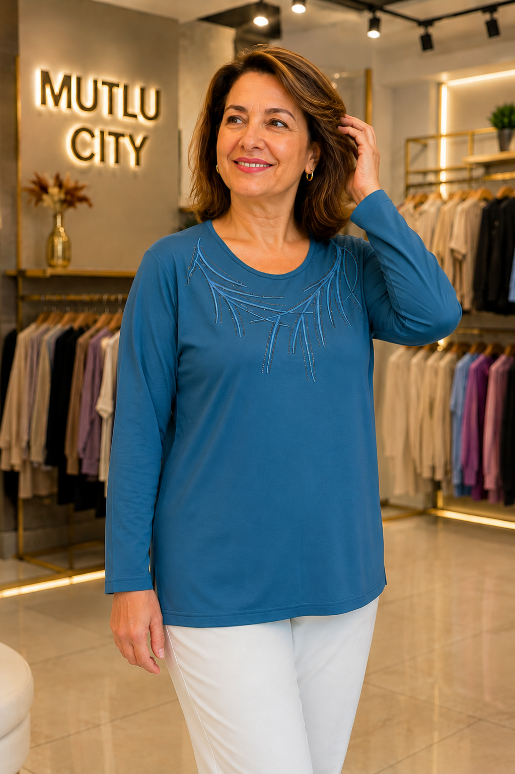 Kadın Orta Yaş ve Üzeri Klasik Anne Penye Bluz 30261