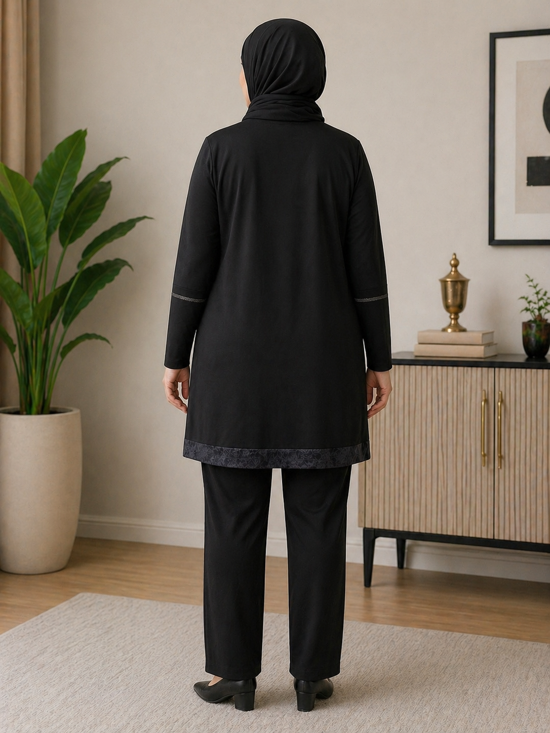 Kadın Orta Yaş ve Üzeri Tunik Pantolon Taş İşlemli AnneTakım 41331