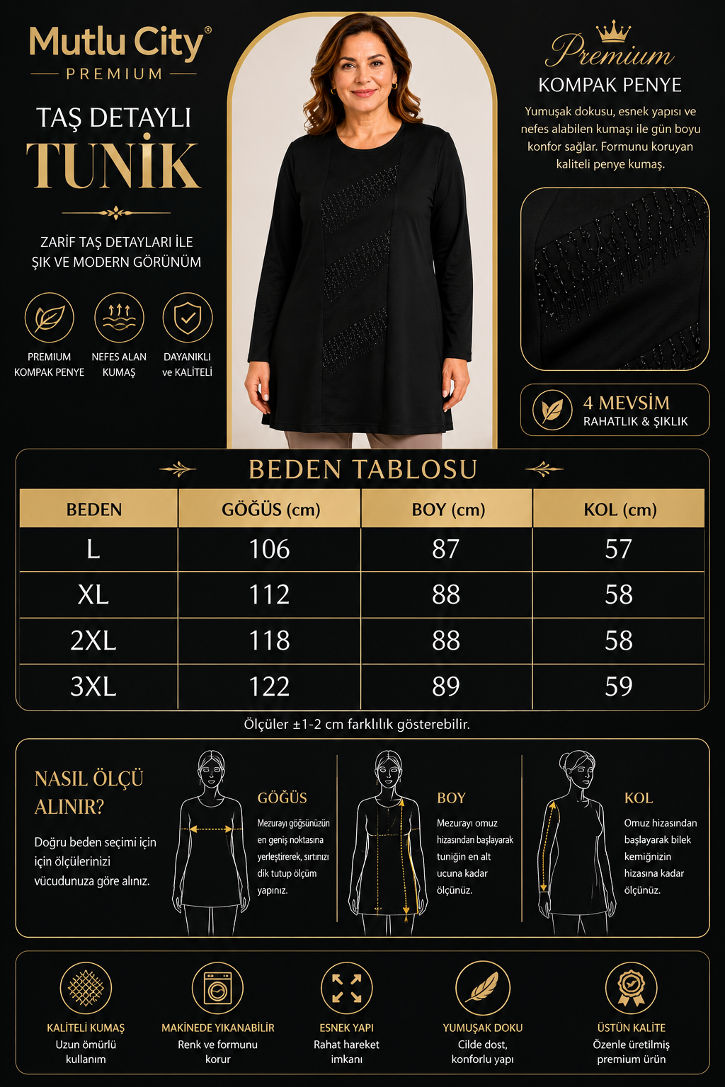 Orta Taş ve Üzeri Anne Penye Tunik 30642