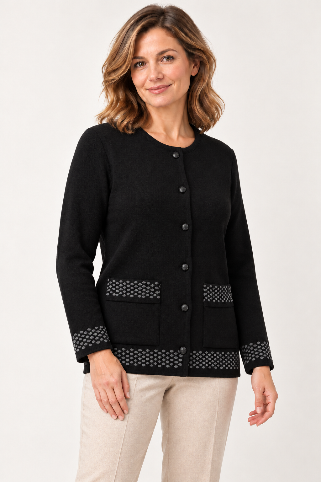 Yeni Model Hattuş İplik Triko Örgü Kışlık Anne Hırka 7435