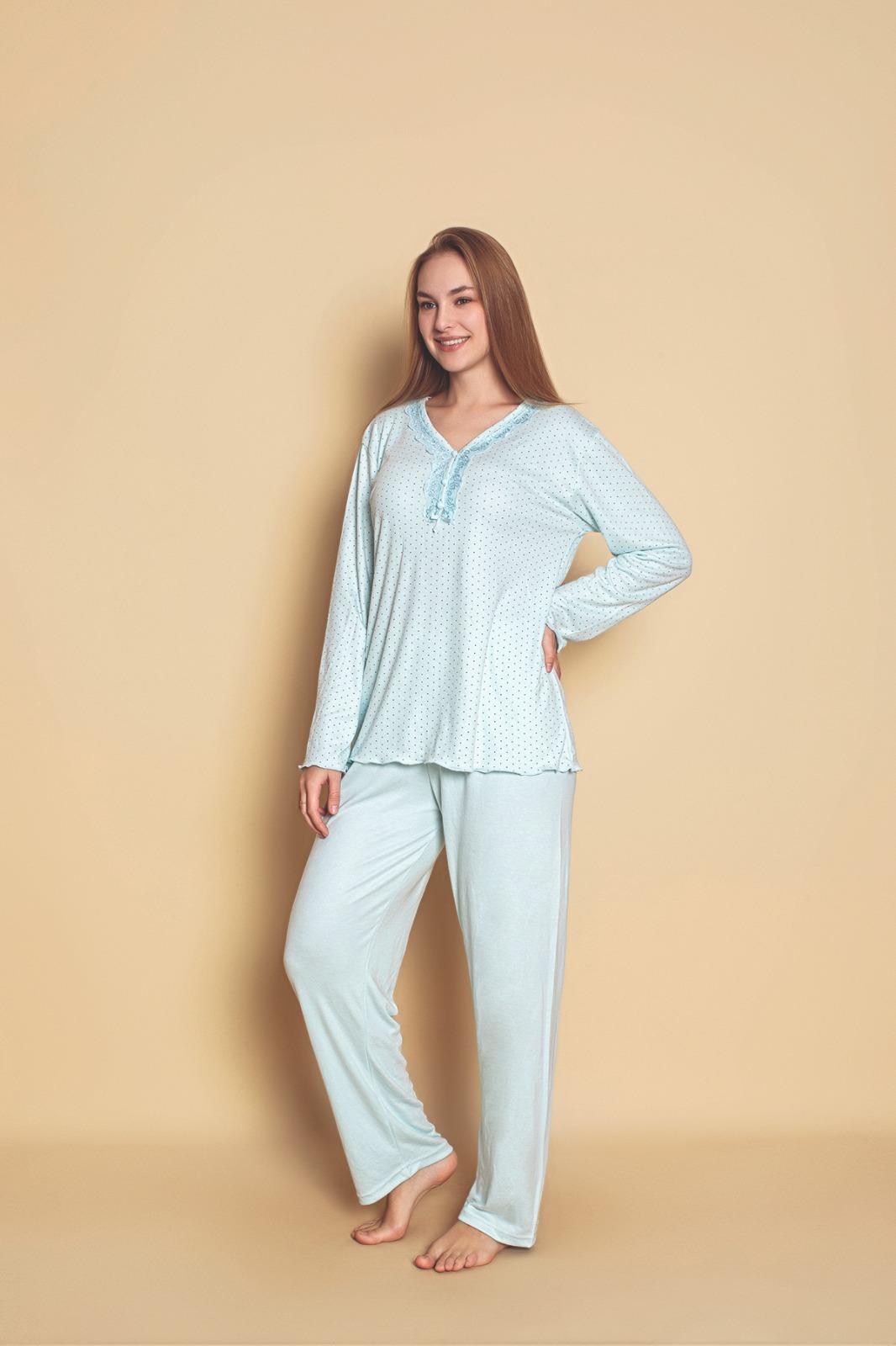 Yüksek Kalite Bambu İnterlok Kadın Pijama Takımı P5046