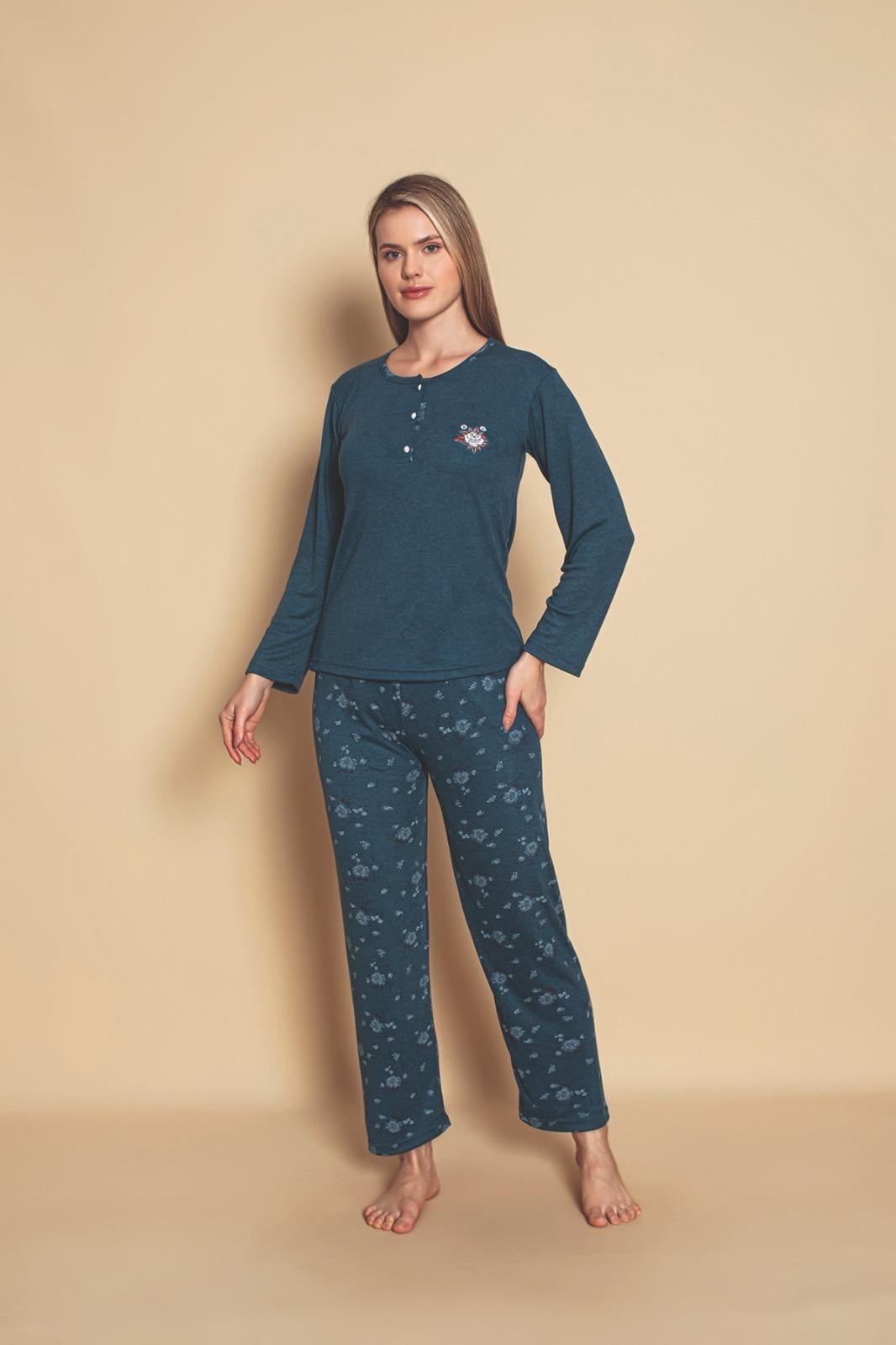 Yüksek Kalite Bambu İnterlok Kadın Pijama Takımı P5046
