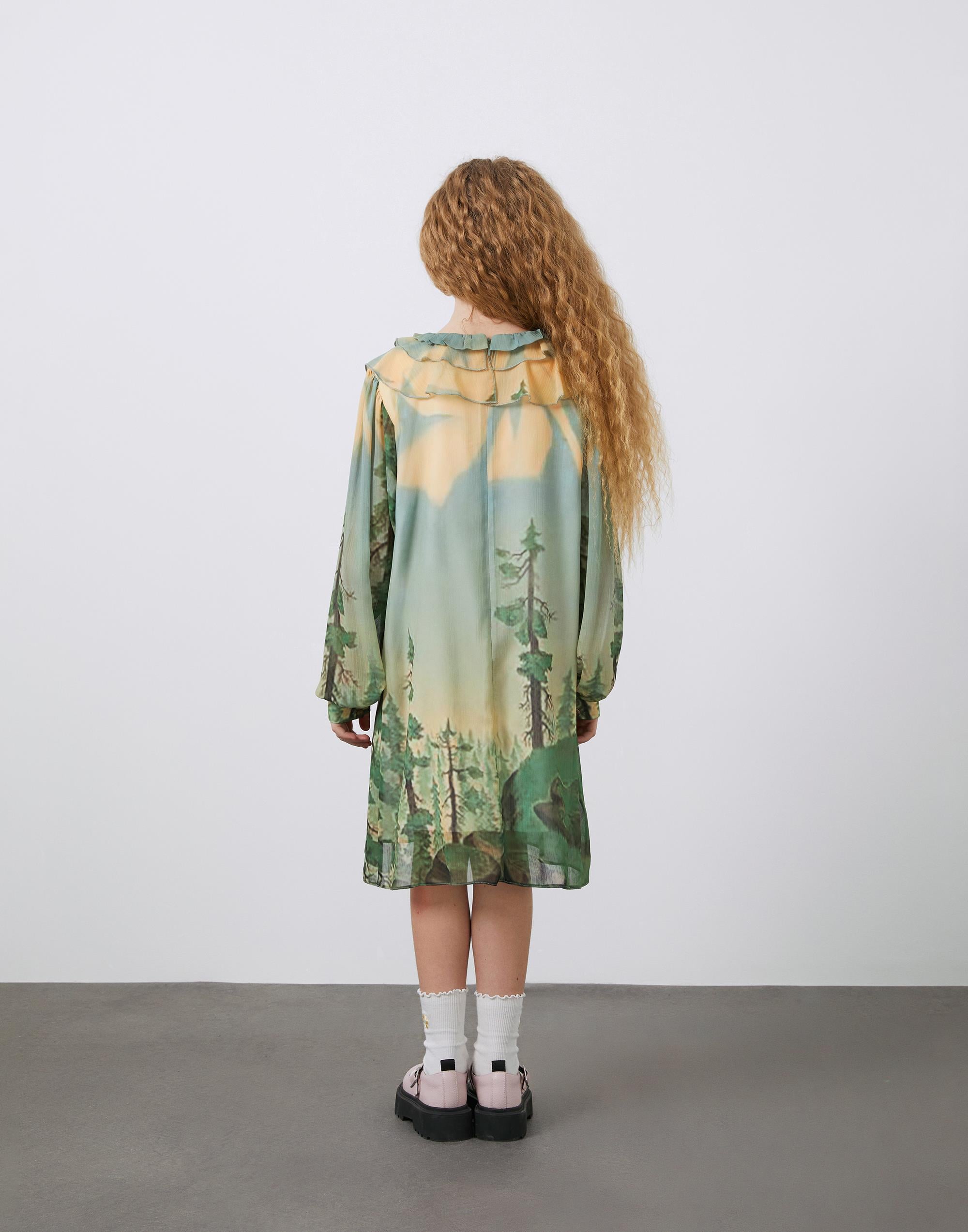 Children's Dress with Tree Print - junior, designer dresses, bachelorette, party dresses and graduation dresses.