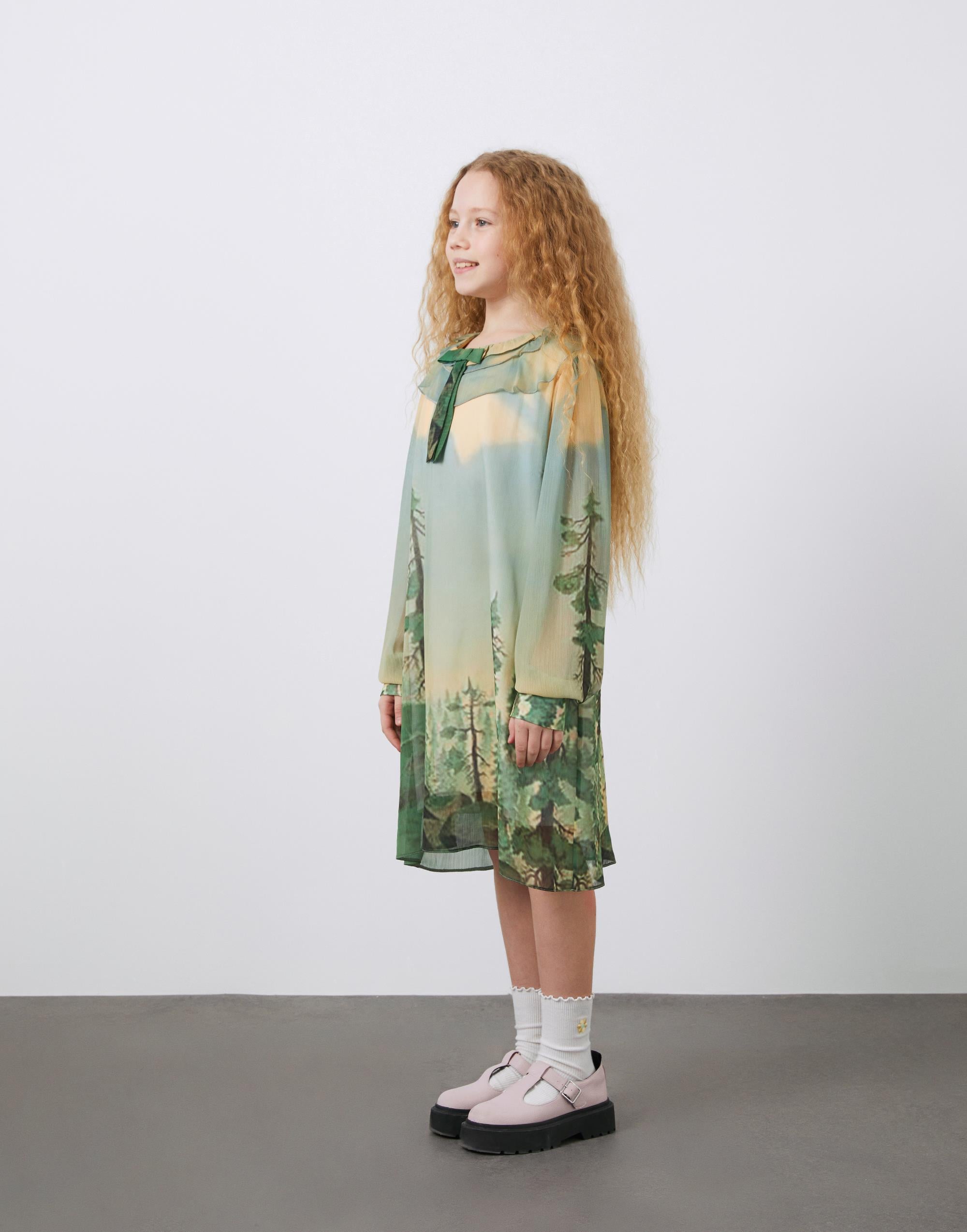 Children's Dress with Tree Print - junior, designer dresses, bachelorette, party dresses and graduation dresses.