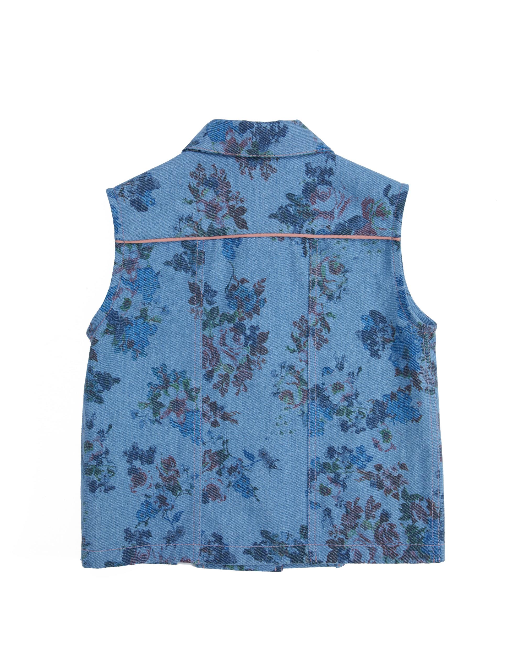 Aksesuar Detaylı Yırtmaçlı Mavi Yelek - junior, designer dresses, bachelorette, party dresses and graduation dresses.