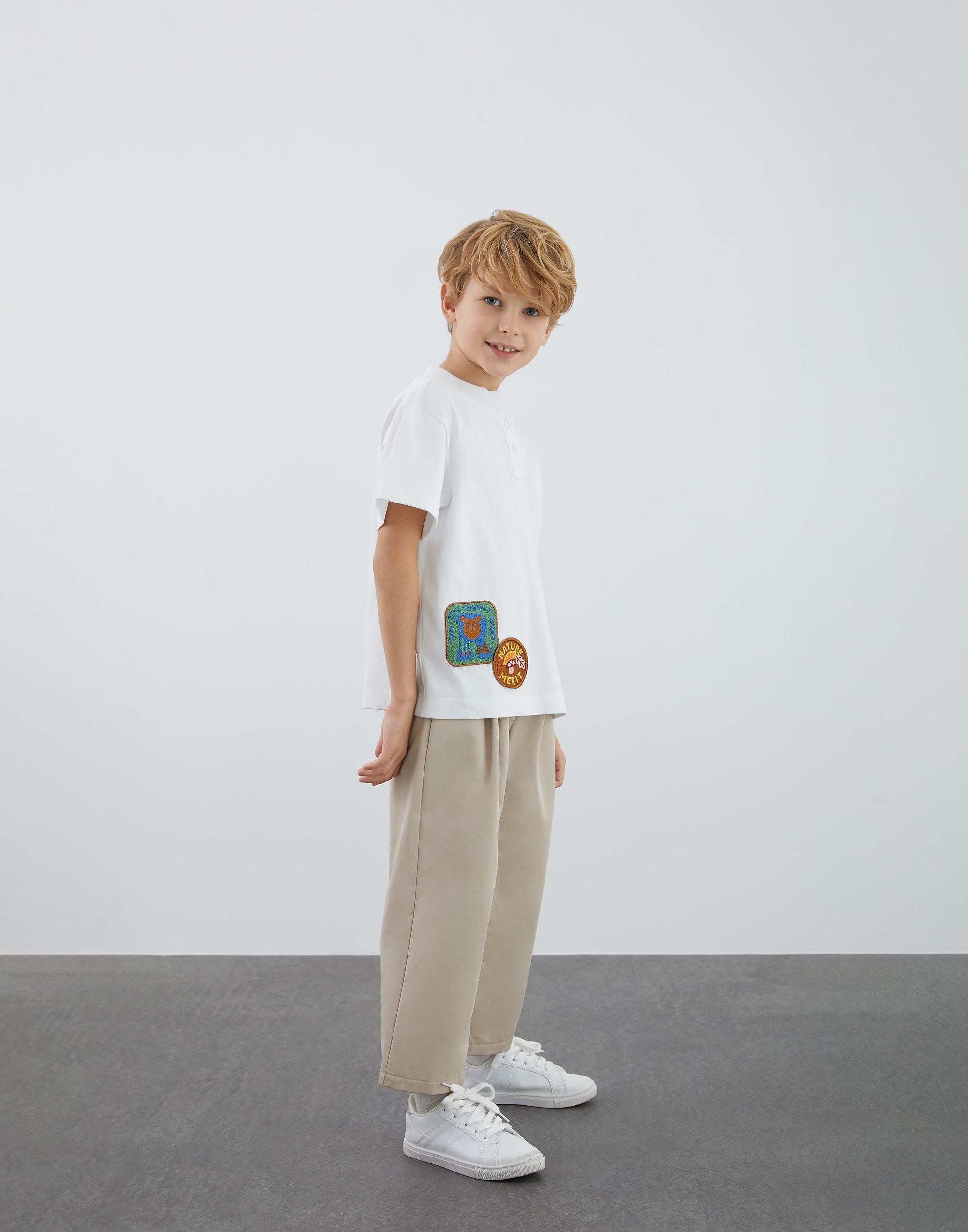 Appliqué Detailed White T Shirt - junior, designer dresses, bachelorette, party dresses and graduation dresses.