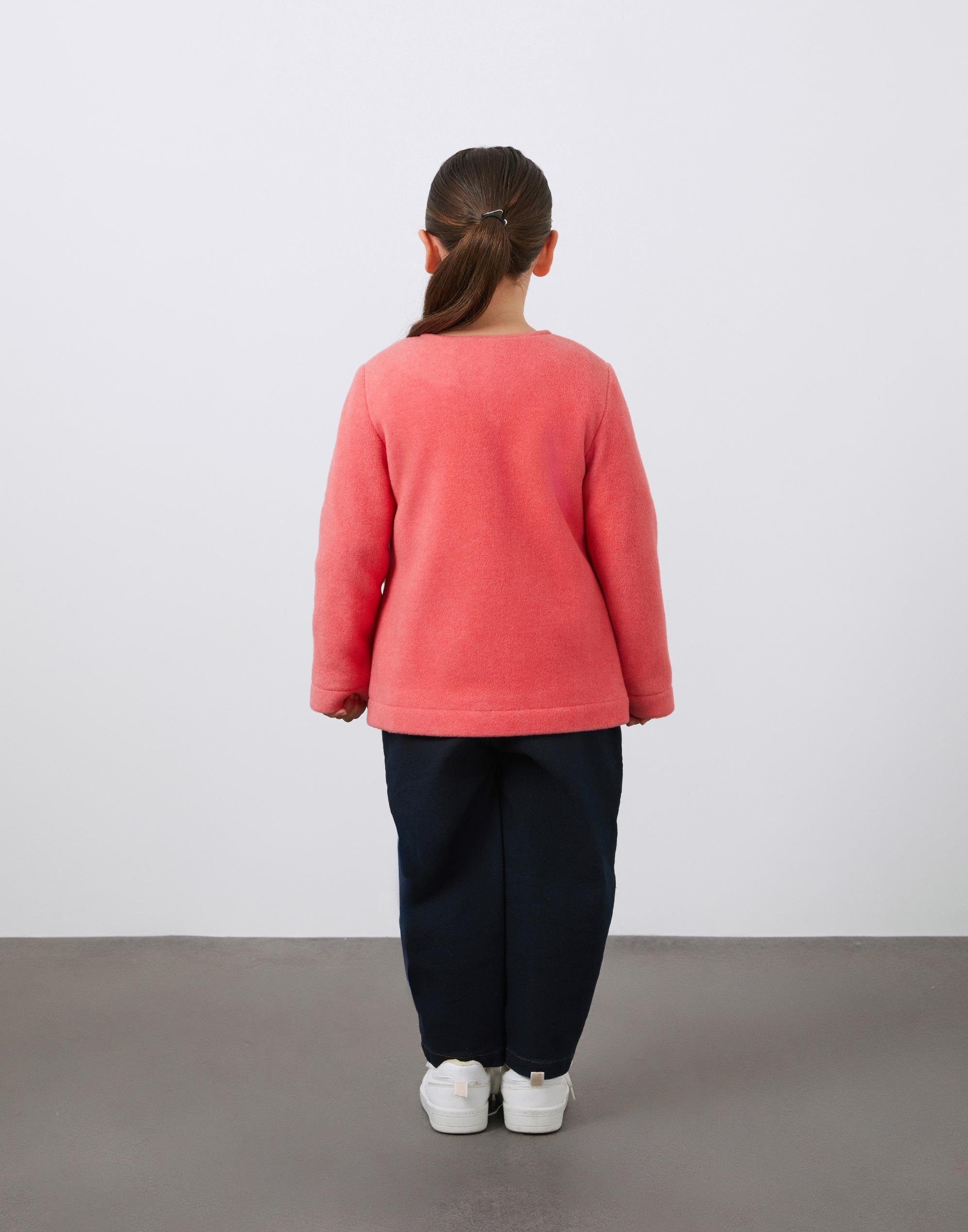 Aplike Detaylı Kız Çocuk Polar Ceket - junior, designer dresses, bachelorette, party dresses and graduation dresses.