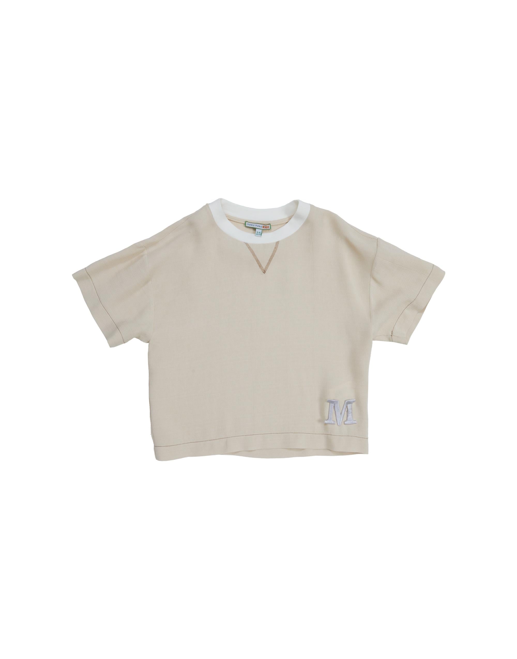 Aplike Nakış Detaylı Bej T-Shirt - junior, designer dresses, bachelorette, party dresses and graduation dresses.