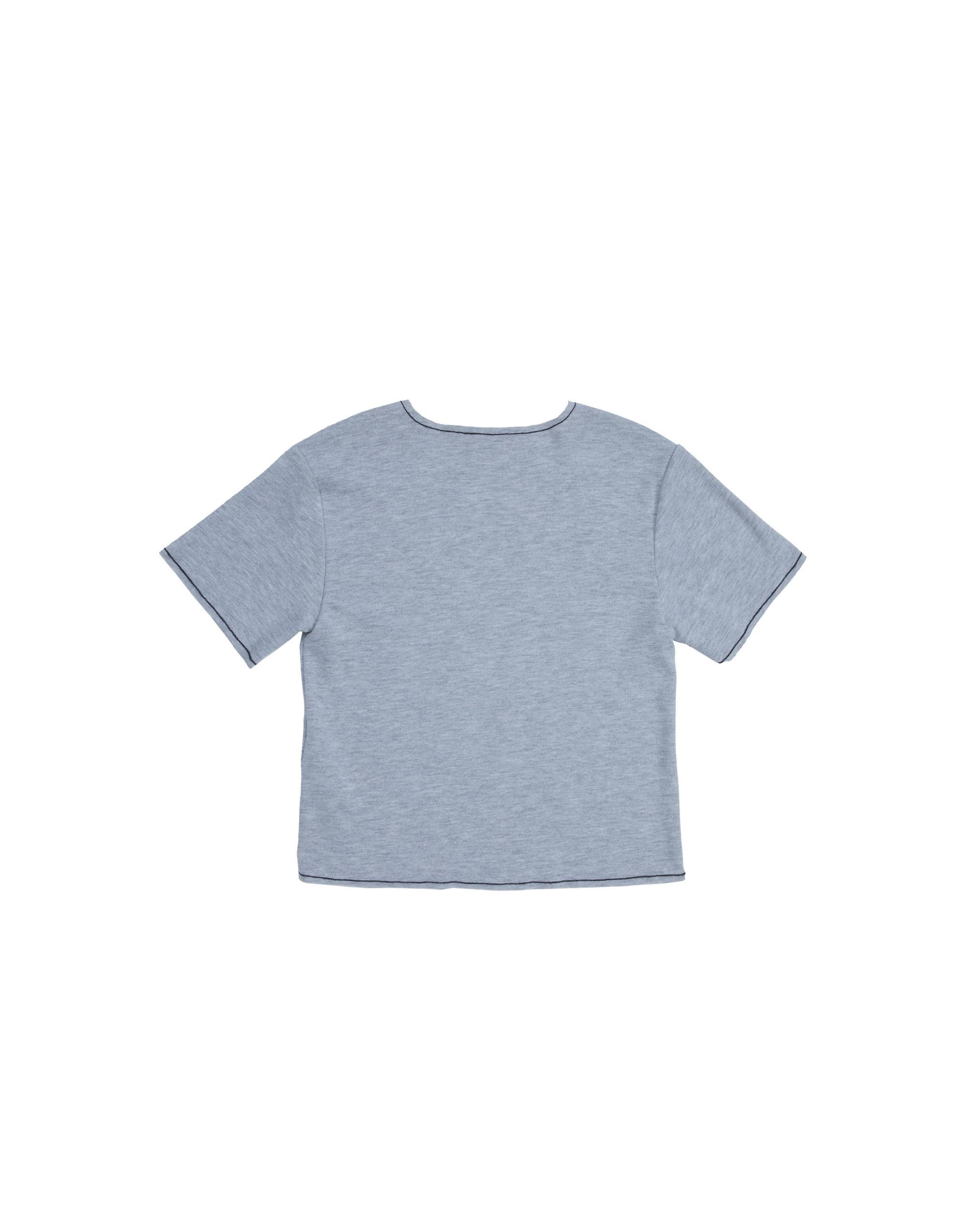 Gray T-Shirt With Embroidered Appliqué And Printed Design - junior, designer dresses, bachelorette, party dresses and graduation dresses.