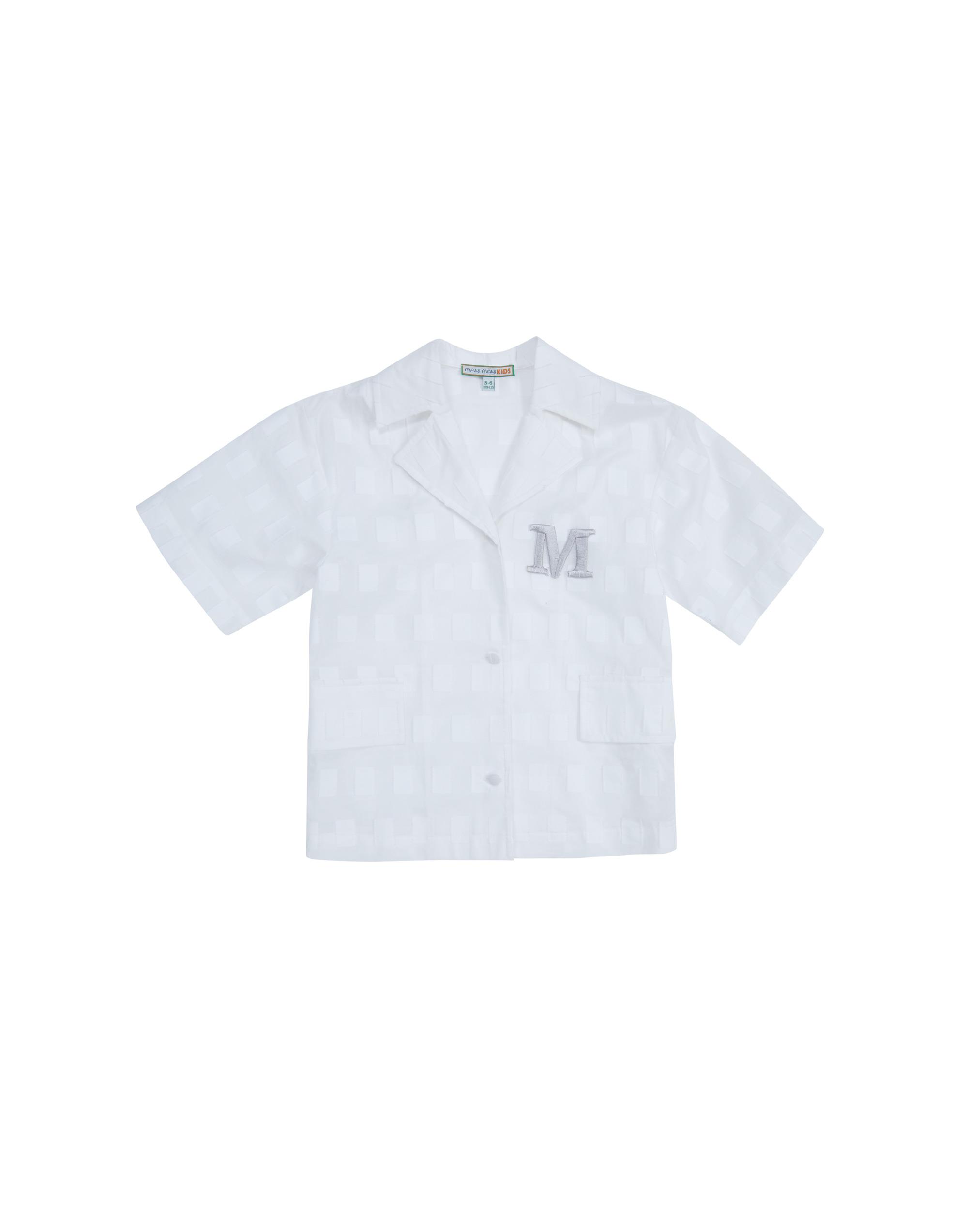 Aplike Nakışlı Yarım Kollu Beyaz Gömlek - junior, designer dresses, bachelorette, party dresses and graduation dresses.