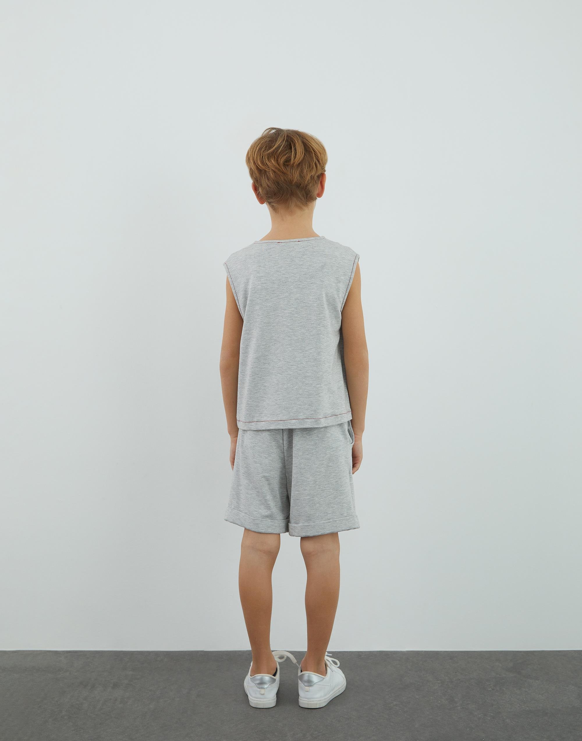 Aplikeli Gri Spor Şort - junior, designer dresses, bachelorette, party dresses and graduation dresses.