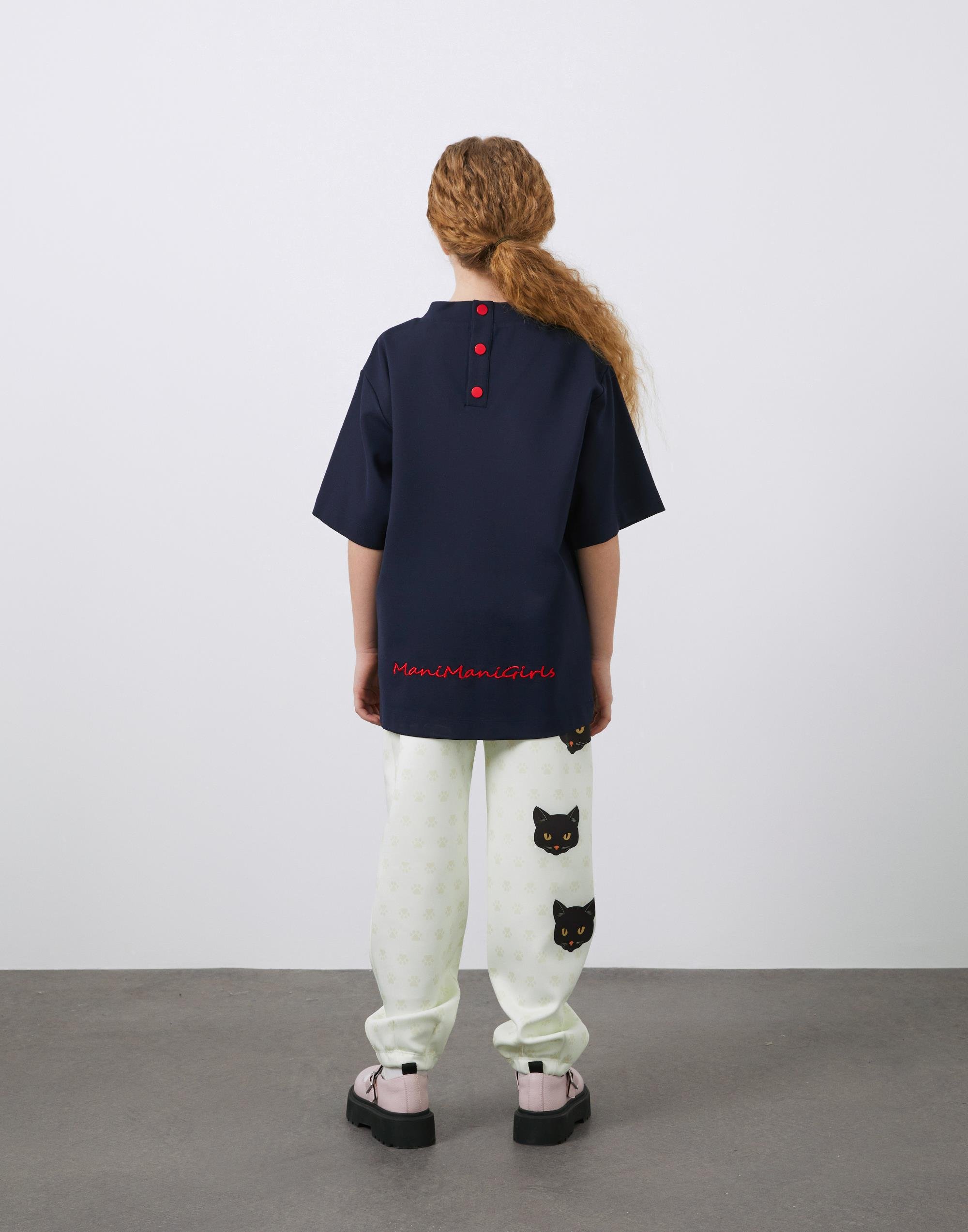 Arka Beden Nakış Detaylı Düğmeli Erkek Çocuk Tişört - junior, designer dresses, bachelorette, party dresses and graduation dresses.