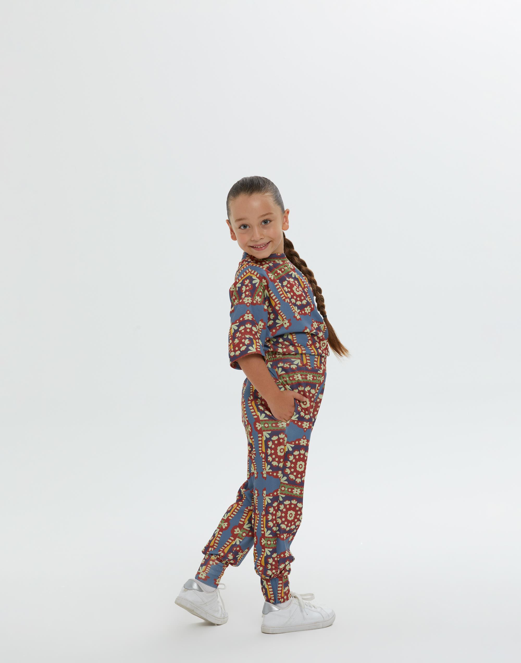 Arka Bel Lastikli Gizli Cepli Desenli Astarsız Kız Çocuk Pantolon - junior, designer dresses, bachelorette, party dresses and graduation dresses.