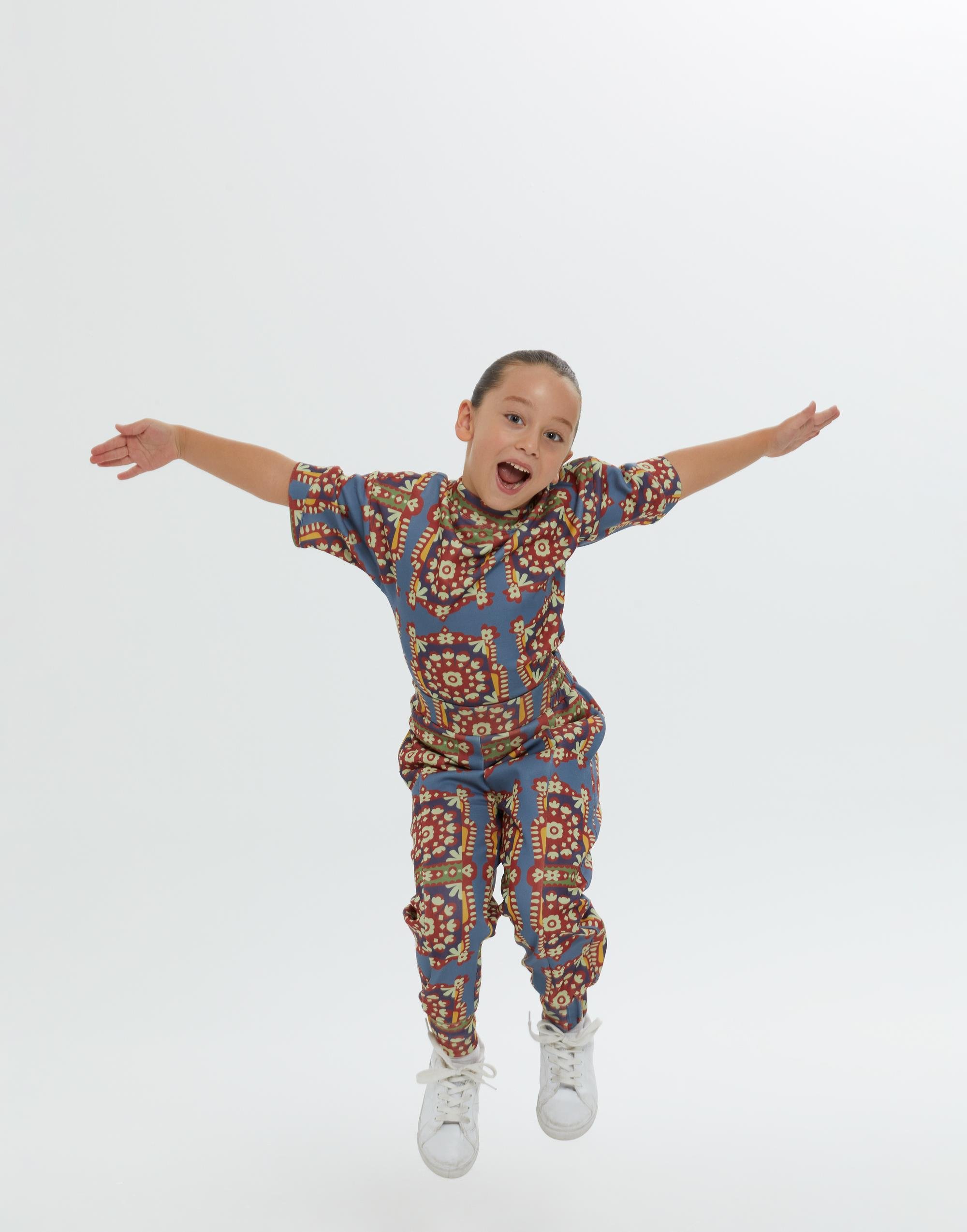 Arka Bel Lastikli Gizli Cepli Desenli Astarsız Kız Çocuk Pantolon - junior, designer dresses, bachelorette, party dresses and graduation dresses.