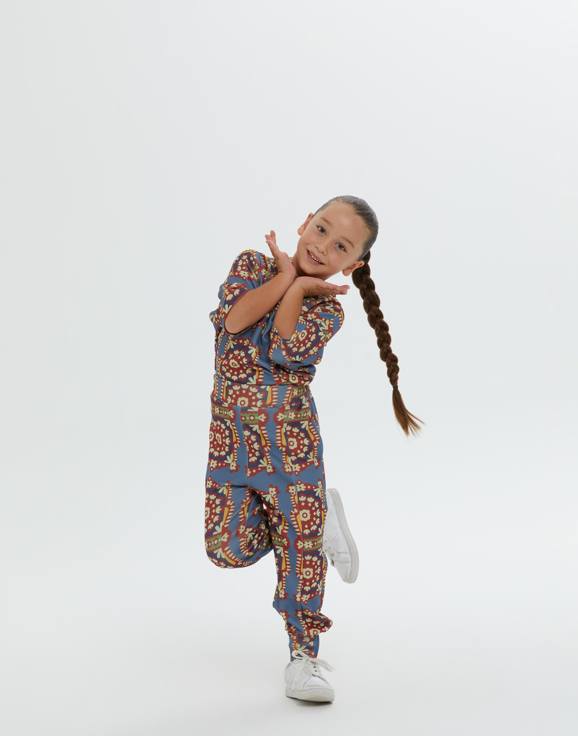 Arka Bel Lastikli Gizli Cepli Desenli Astarsız Kız Çocuk Pantolon - junior, designer dresses, bachelorette, party dresses and graduation dresses.