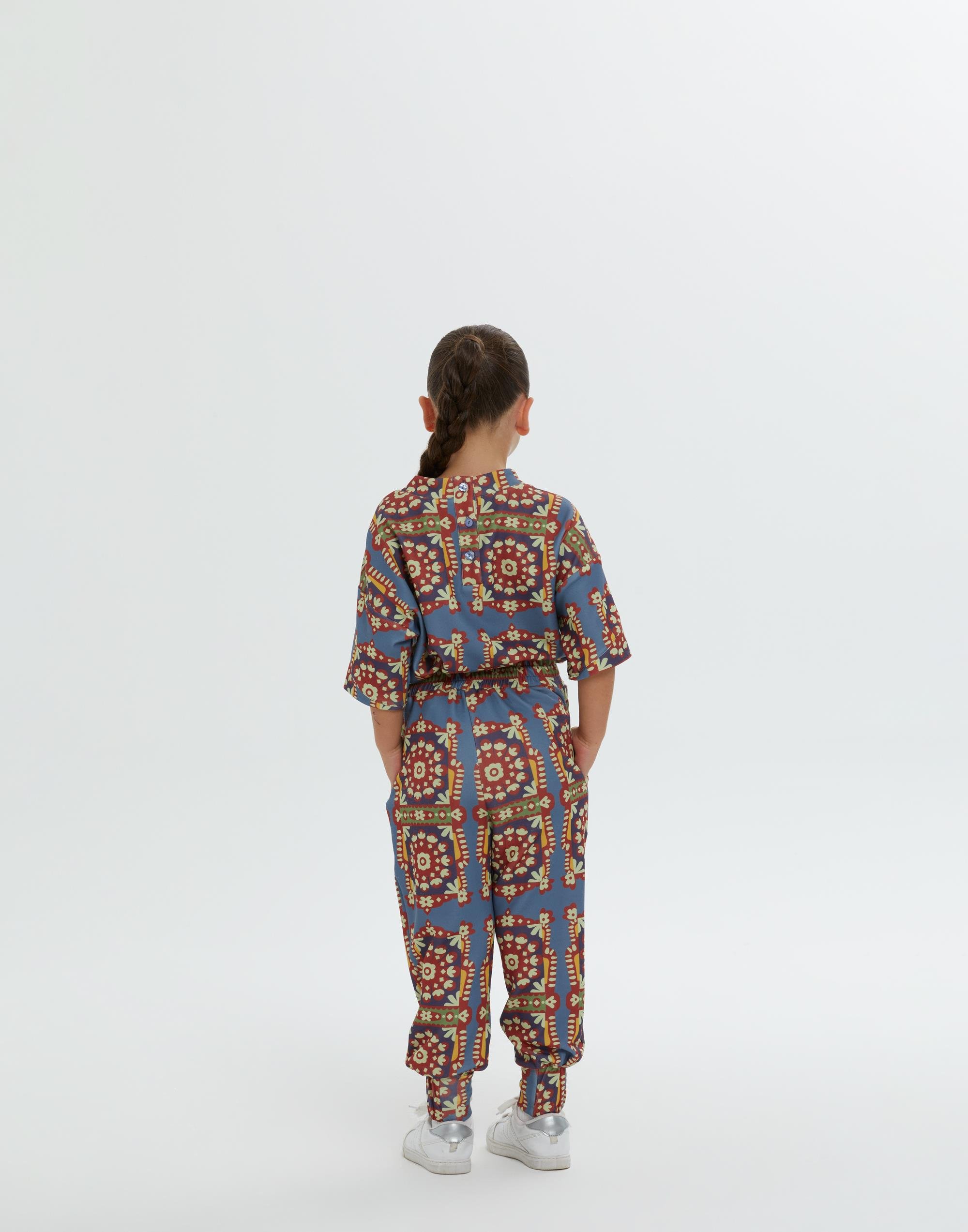 Arka Bel Lastikli Gizli Cepli Desenli Astarsız Kız Çocuk Pantolon - junior, designer dresses, bachelorette, party dresses and graduation dresses.