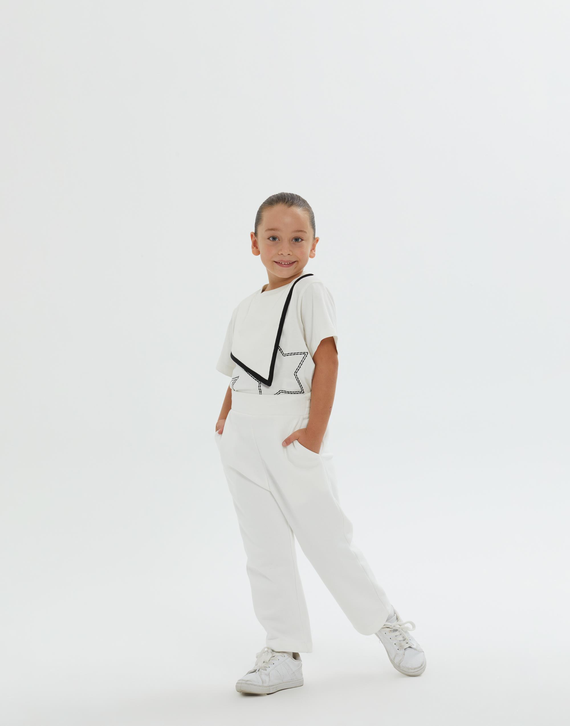 Arka Bel Lastikli Klasik Kesim Ekru Kız Çocuk Pantolon - junior, designer dresses, bachelorette, party dresses and graduation dresses.