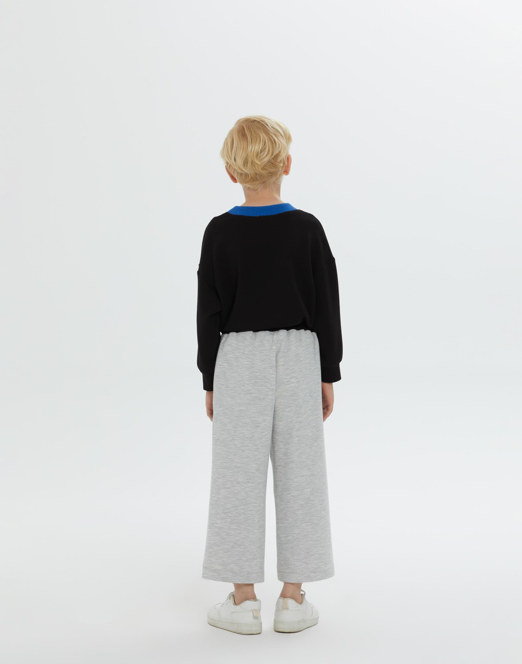 Arka Bel Lastikli Siyah Garni Detaylı Erkek Çocuk Gri Örme Pantolon - junior, designer dresses, bachelorette, party dresses and graduation dresses.