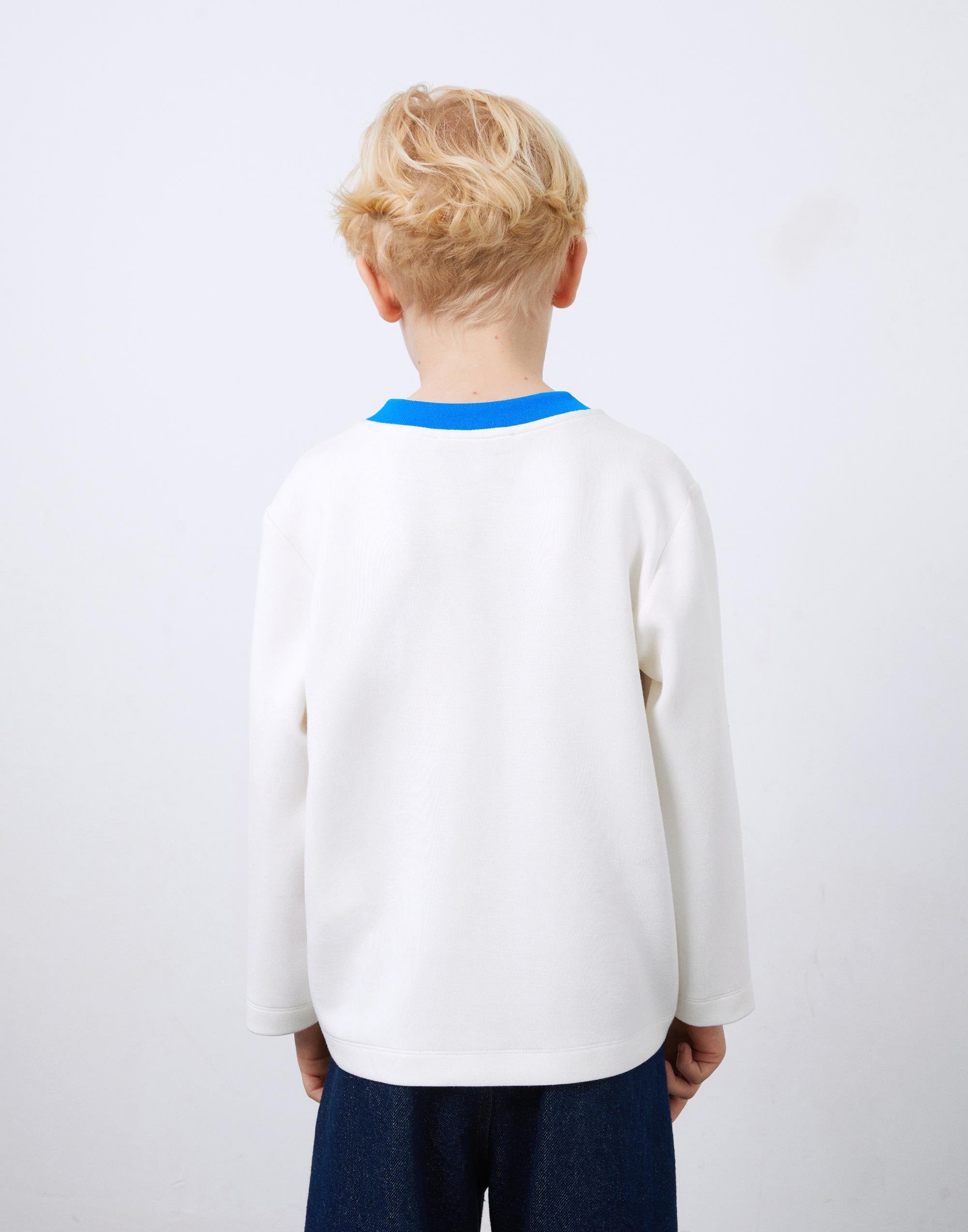 Ecru Boy's Sweatshirt with Crest Detail - junior, designer dresses, bachelorette, party dresses and graduation dresses.