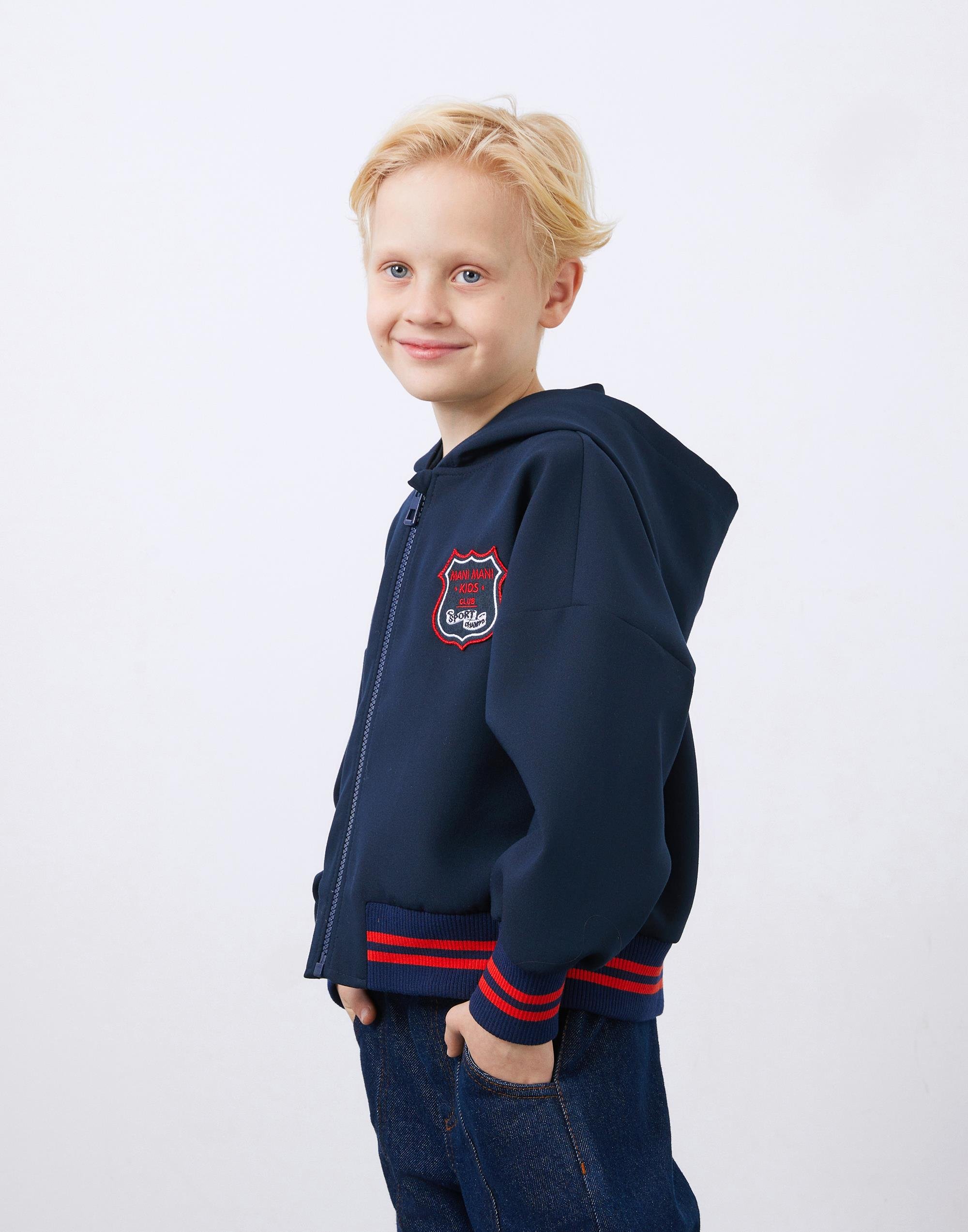 Boy's Hooded Sweatshirt with Crest Detail - junior, designer dresses, bachelorette, party dresses and graduation dresses.