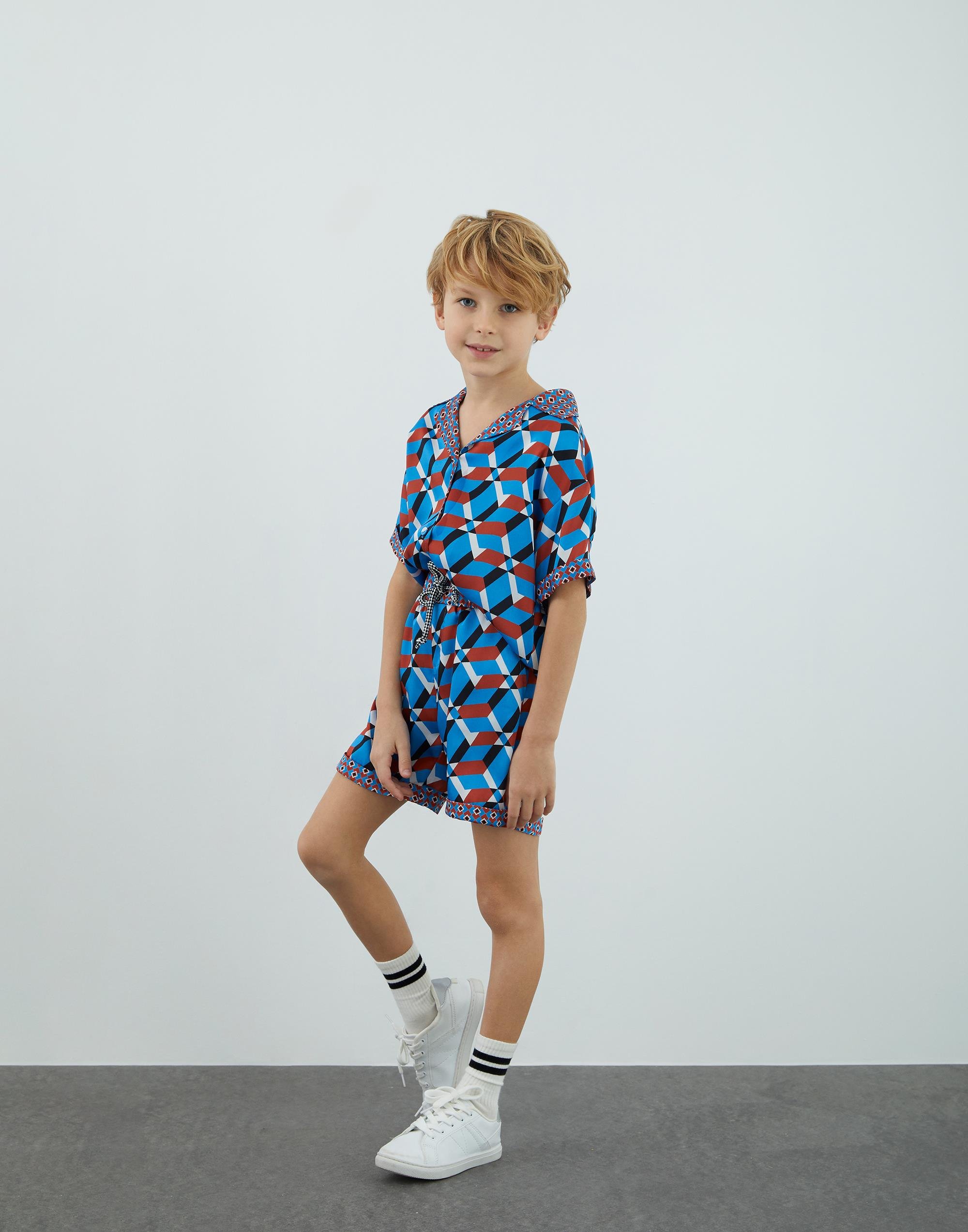 Asimetrik Patlı Ekru Spor Şort - junior, designer dresses, bachelorette, party dresses and graduation dresses.