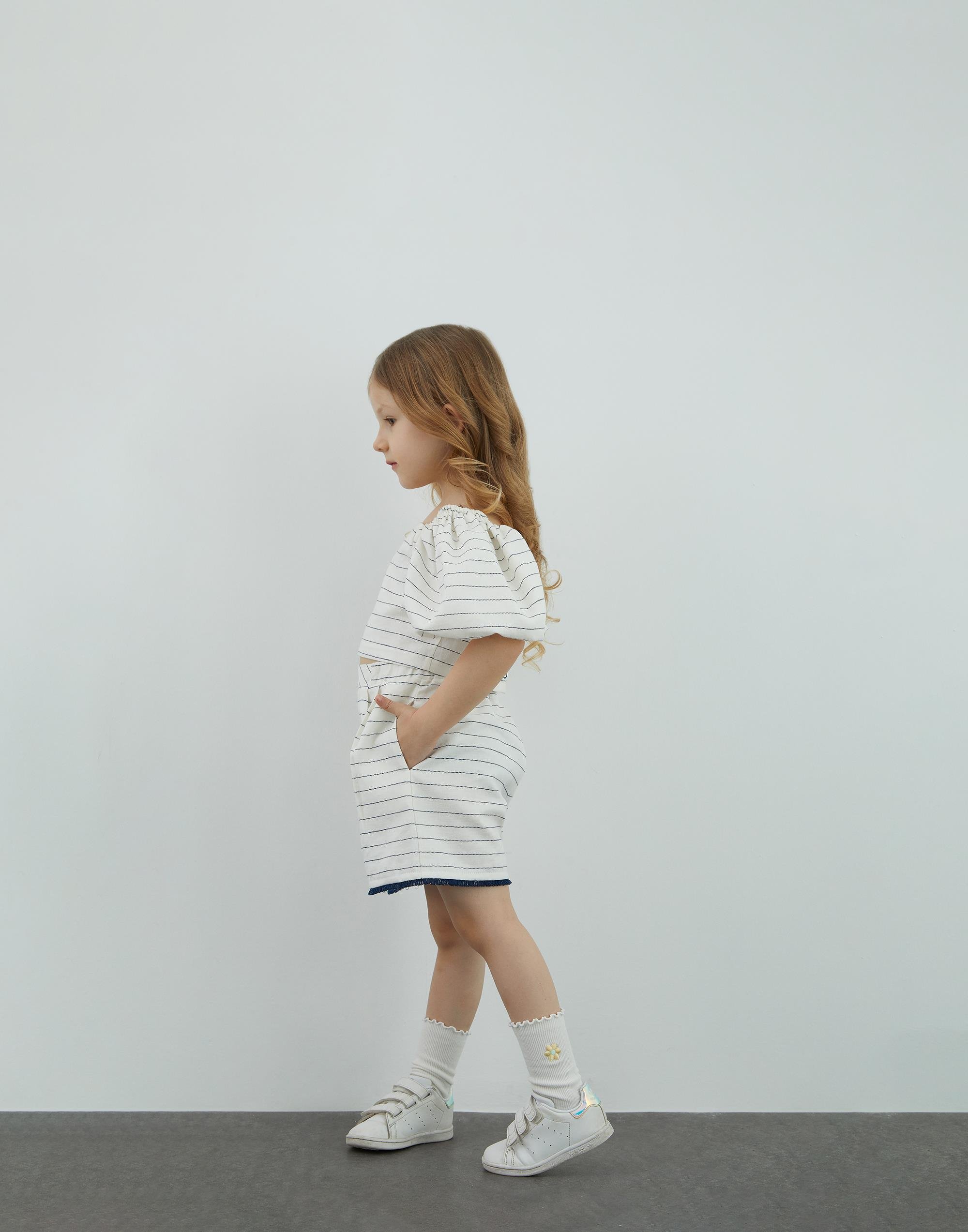 Balon Kollu Ekru Crop Top - junior, designer dresses, bachelorette, party dresses and graduation dresses.