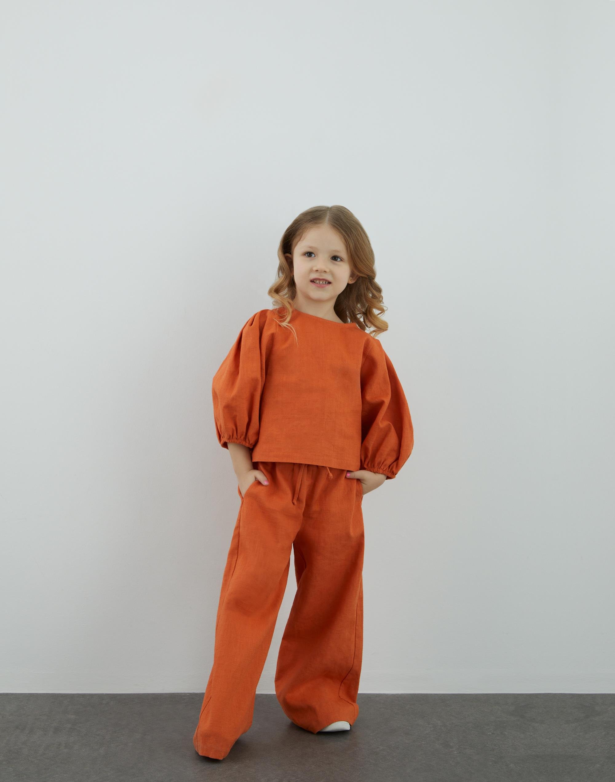 Balon Kollu Keten Kahve Crop Bluz - junior, designer dresses, bachelorette, party dresses and graduation dresses.