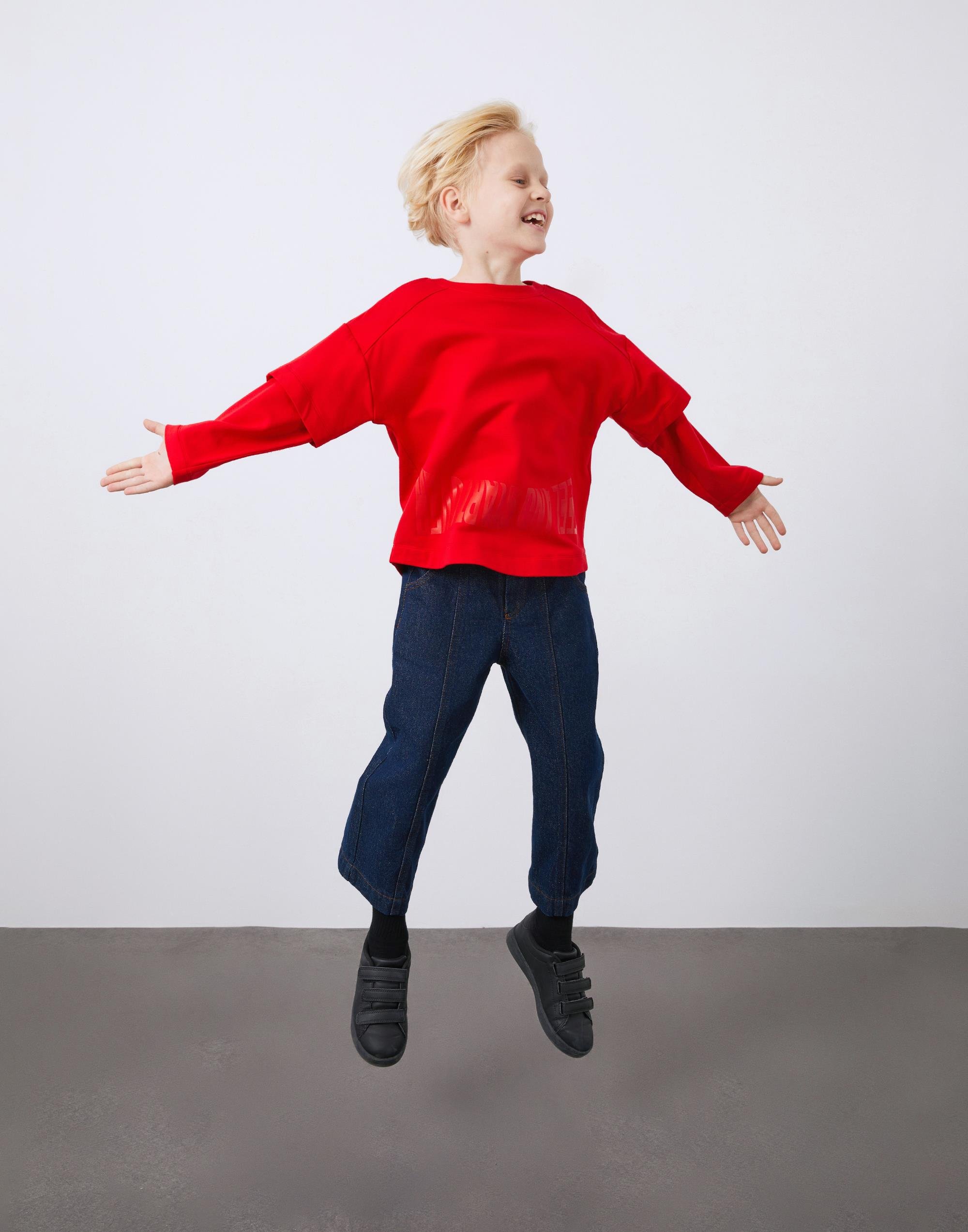 Red Boy's Sweatshirt with Print Detail - junior, designer dresses, bachelorette, party dresses and graduation dresses.