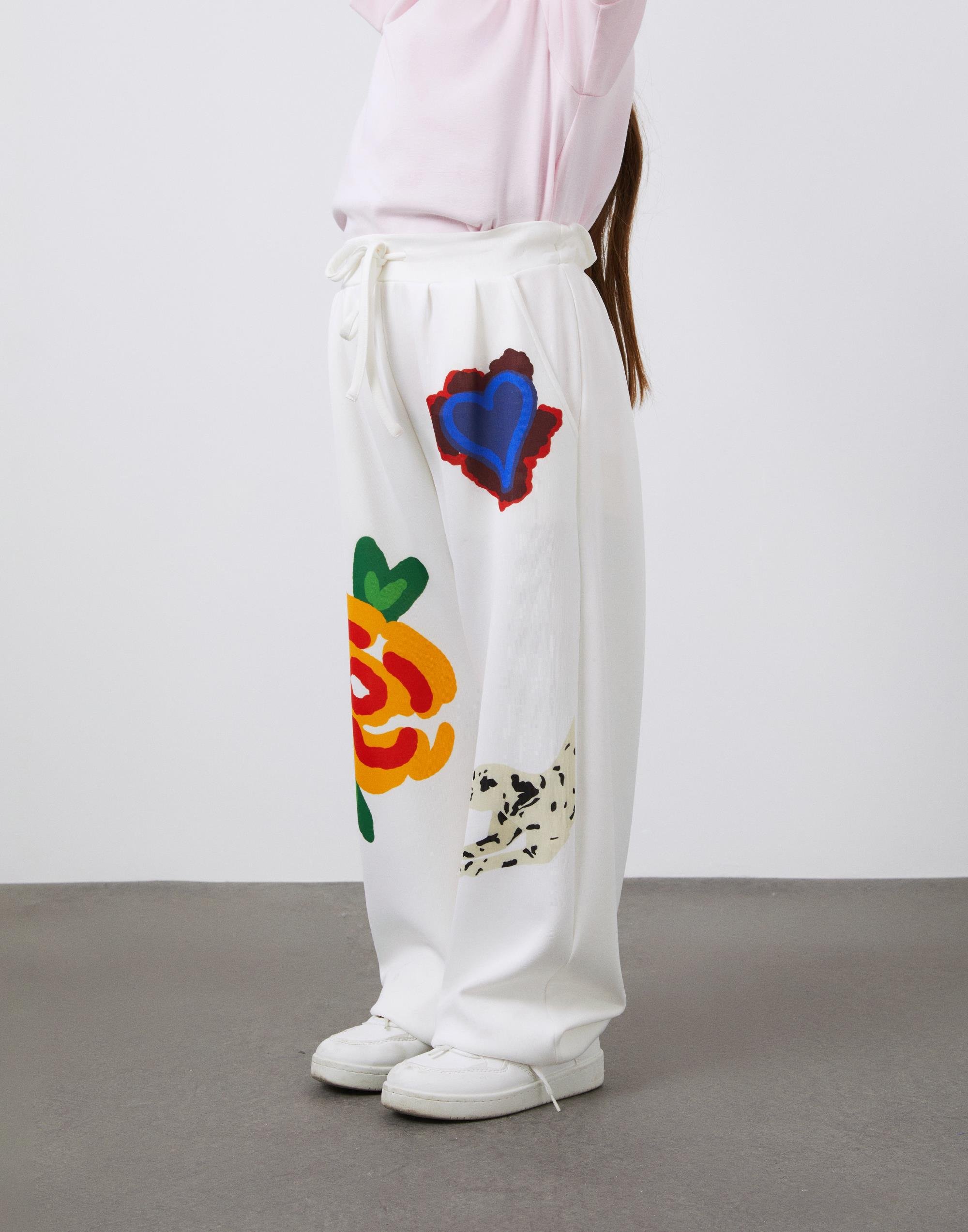 Baskı Detaylı Kız Çocuk Jogger Pantolon - junior, designer dresses, bachelorette, party dresses and graduation dresses.