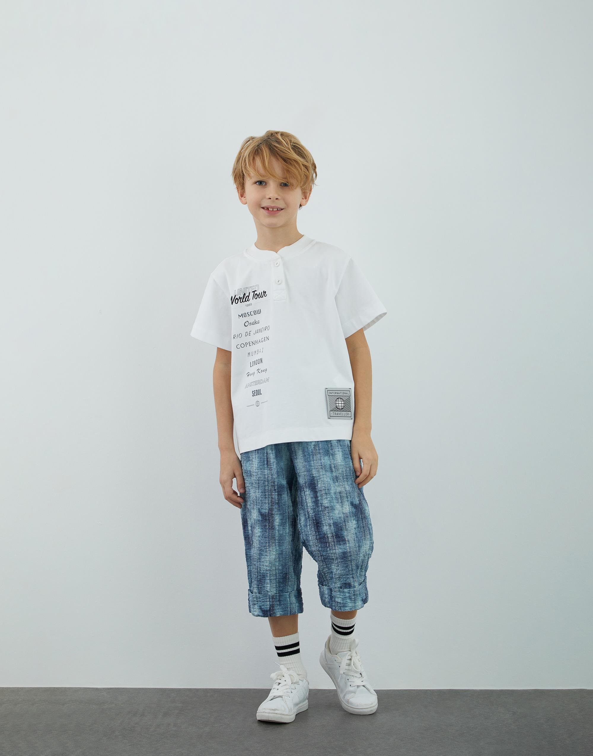 Baskı Ve Etiket Detaylı Beyaz  T Shirt - junior, designer dresses, bachelorette, party dresses and graduation dresses.