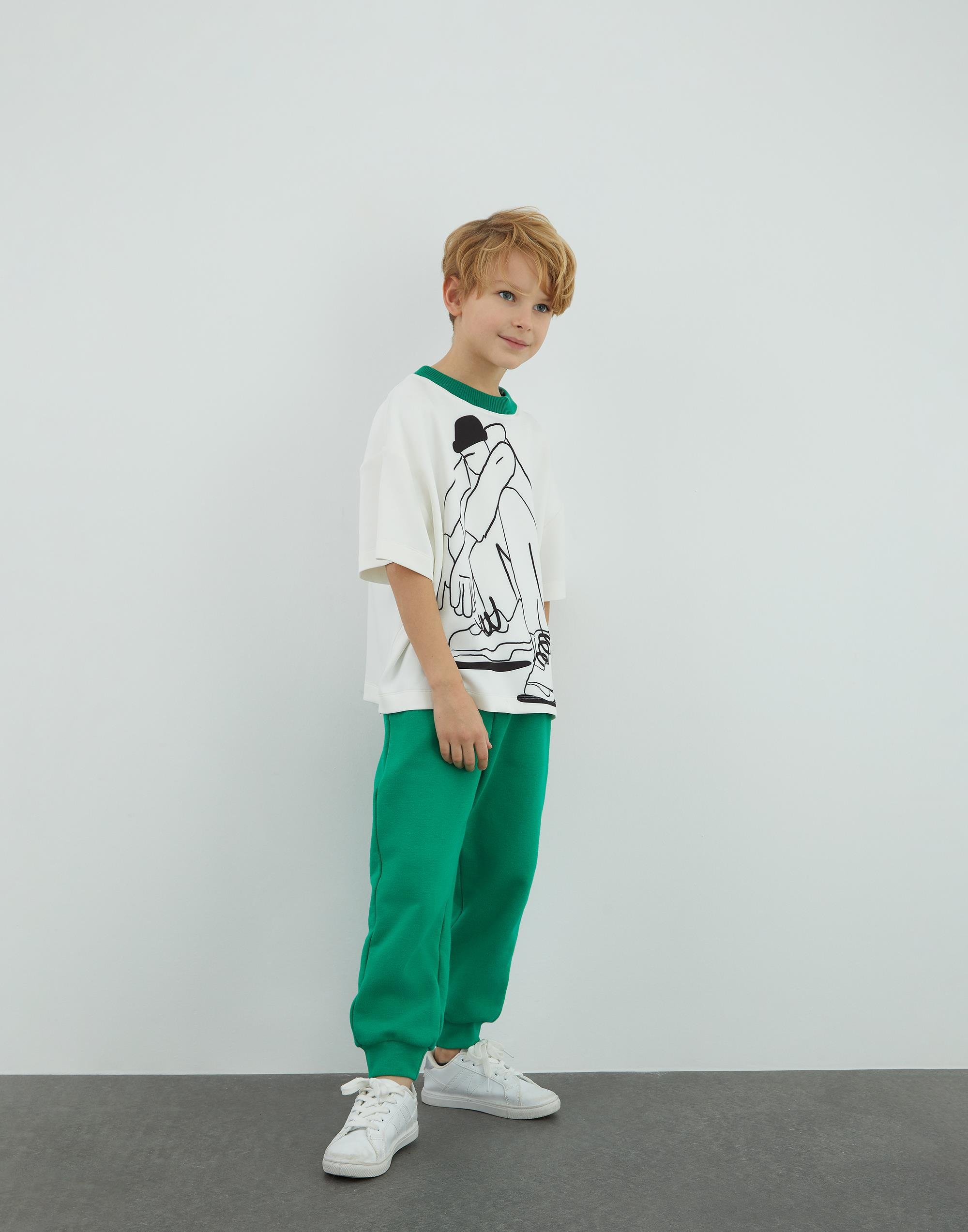 Baskı Ve Kontrast Yaka Detaylı Ekru T Shirt - junior, designer dresses, bachelorette, party dresses and graduation dresses.