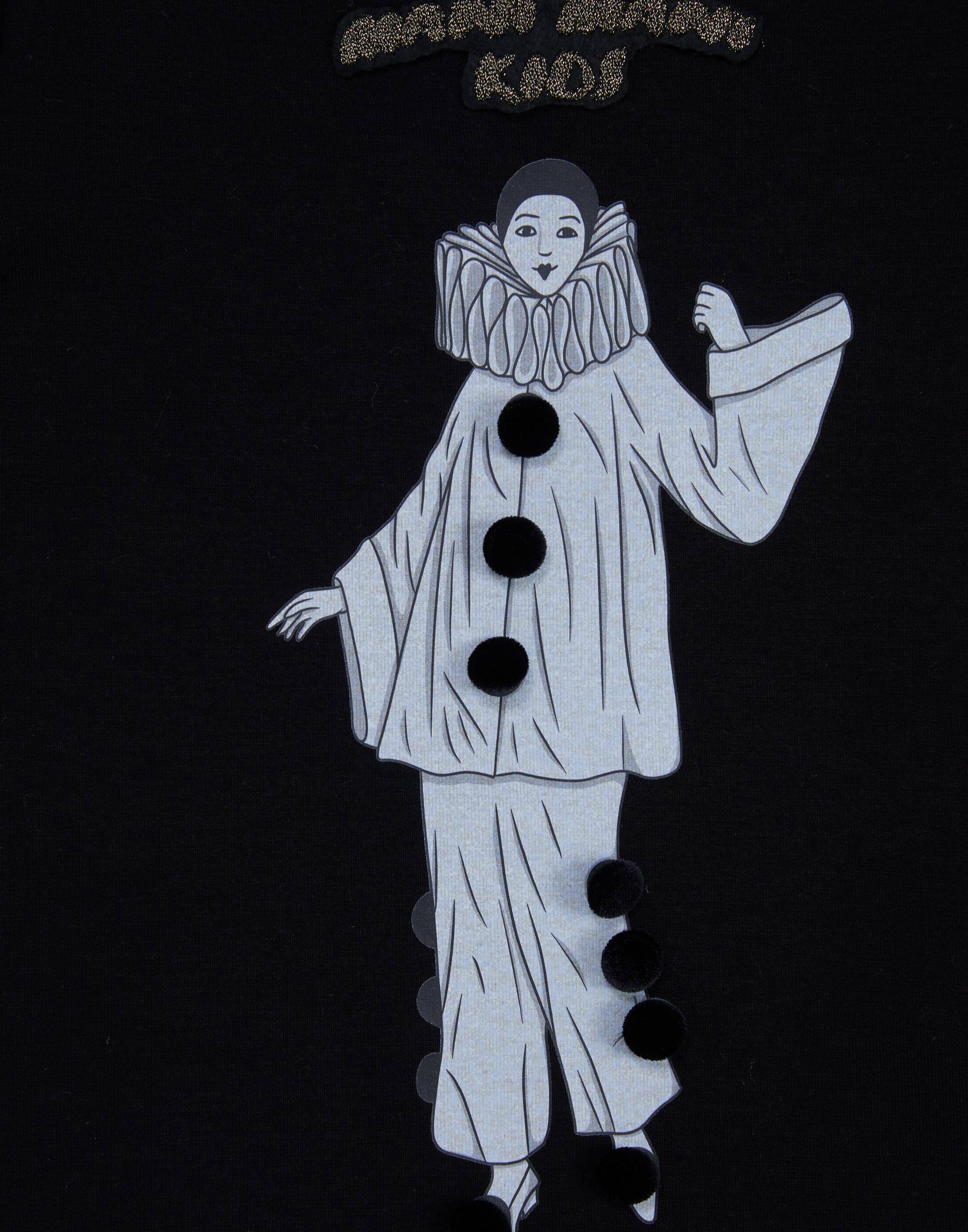 BASKILI ARKA YAKA FERMUARLI NAKIŞLI KADİFE DÜĞME DETAYLI ÇİFT KOLLU İÇ KOL DESENLİ T-SHIRT - junior, designer dresses, bachelorette, party dresses and graduation dresses.