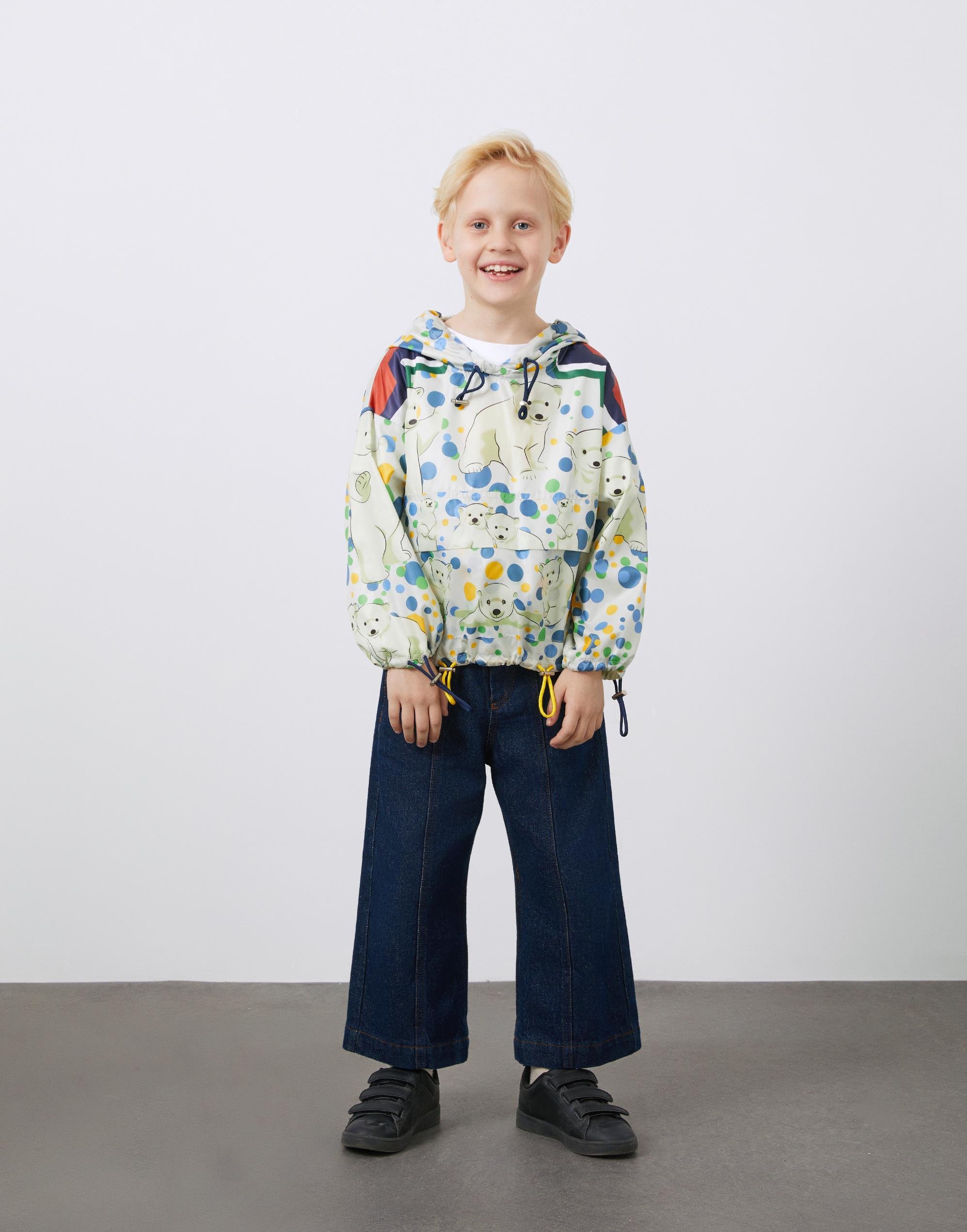 Baskılı Erkek Çocuk Kapüşonlu Yağmurluk - junior, designer dresses, bachelorette, party dresses and graduation dresses.